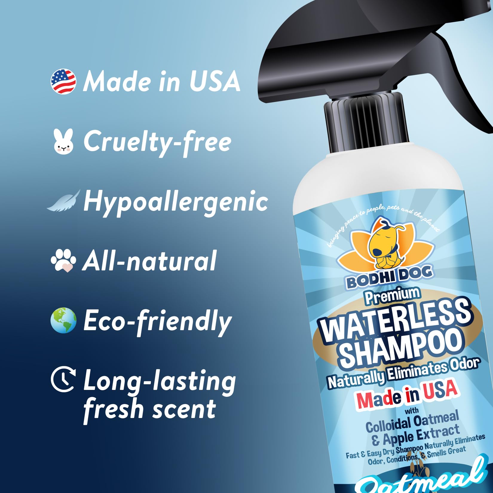 Bodhi Dog Waterless Shampoo - Natural Dry Shampoo For Dogs & Cats - Neutralizes Pet Odor - No Rinse Required - Made Of Natural E