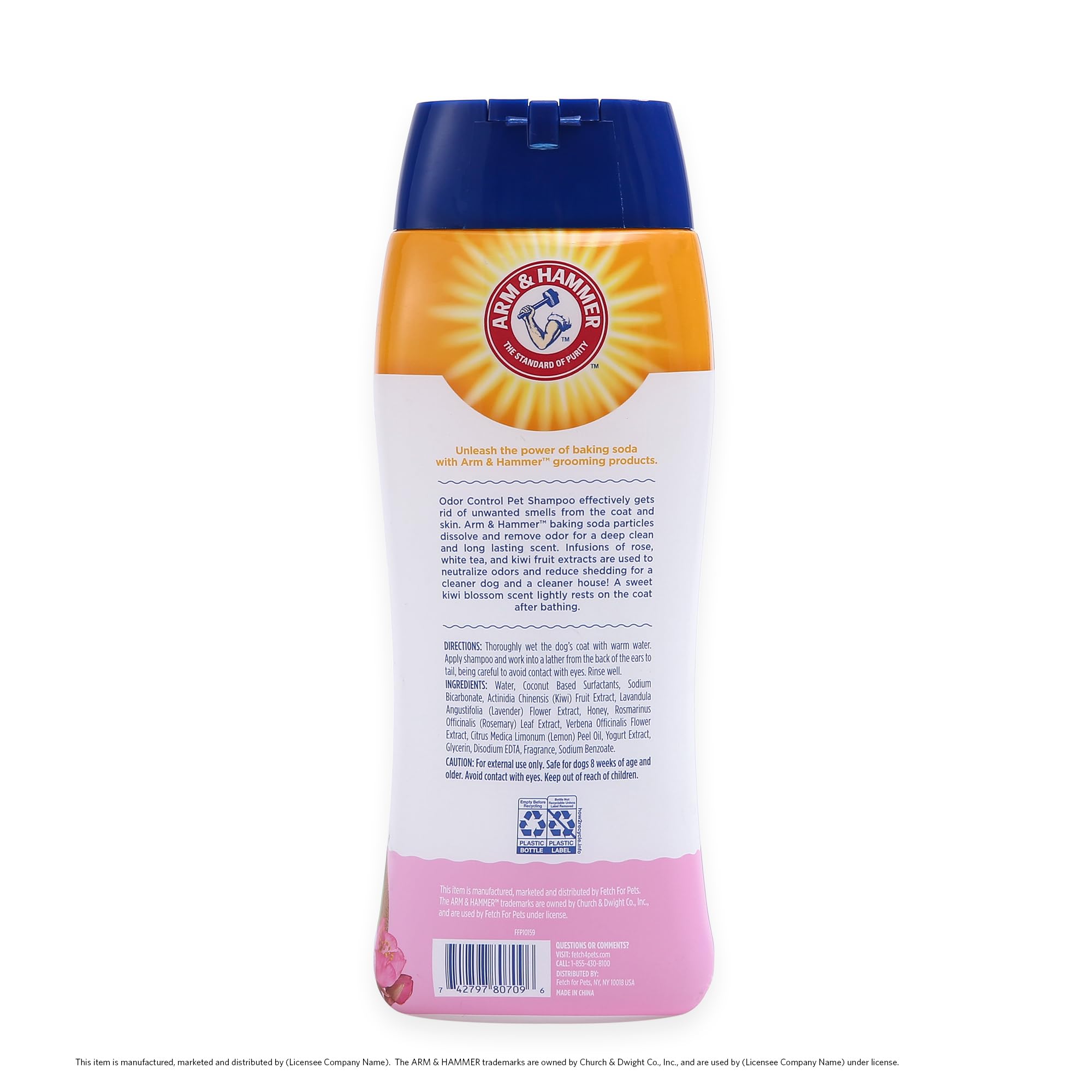 Arm & Hammer Super Deodorizing Shampoo For Dogs - Odor Eliminating Dog Shampoo For Smelly Dogs & Puppies With Arm & Hammer Baking Soda -- Kiwi Blossom Scent, 20 Fl Oz,White