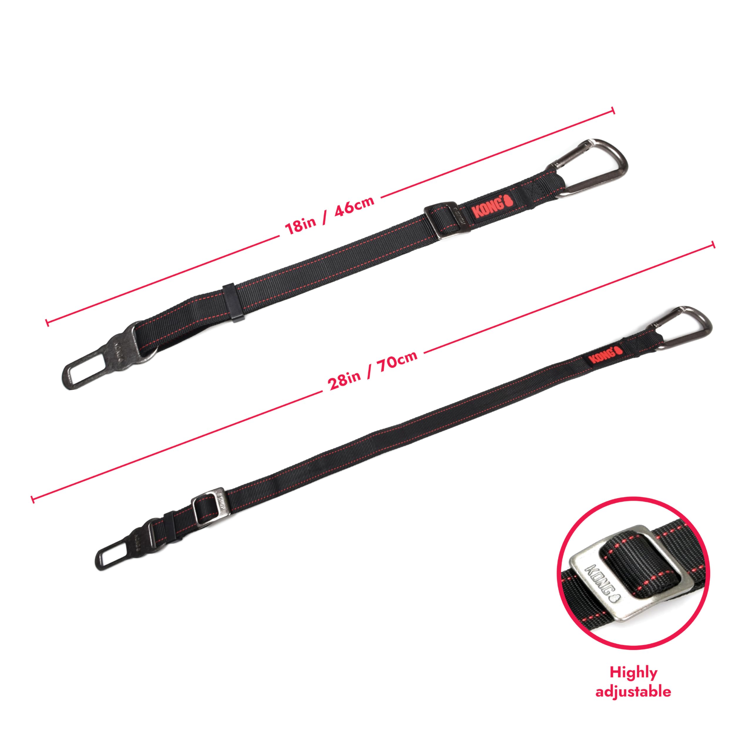 KONG Dog Seat Belt Tether - Attaches to Harness for Safe Travel & Car Rides