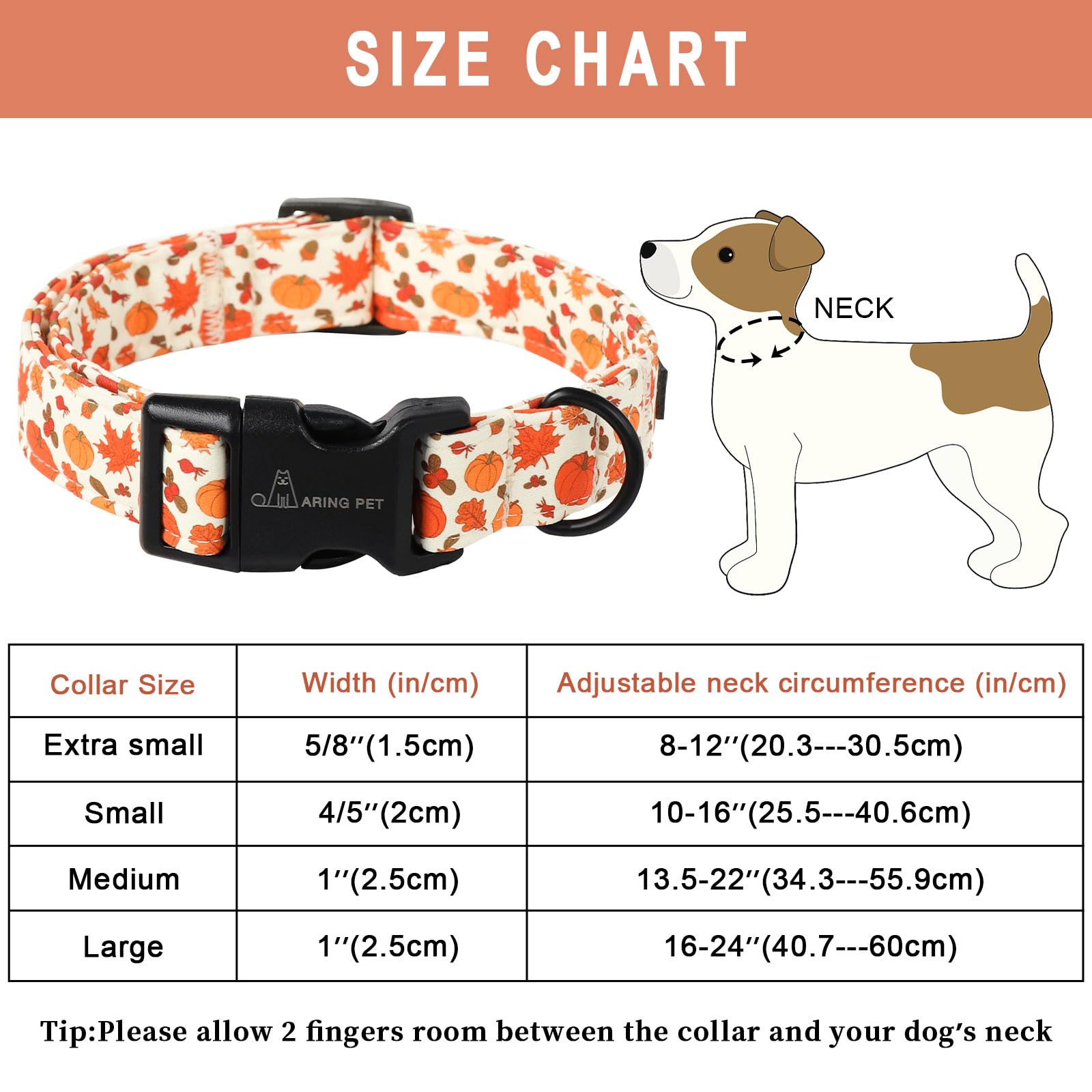 Aring Pet Fall Dog Collar-Cute Halloween Dog Collar For Small Dogs, Adjustable Pumpkin Pet Collars Puppy Collar With Quick Relea