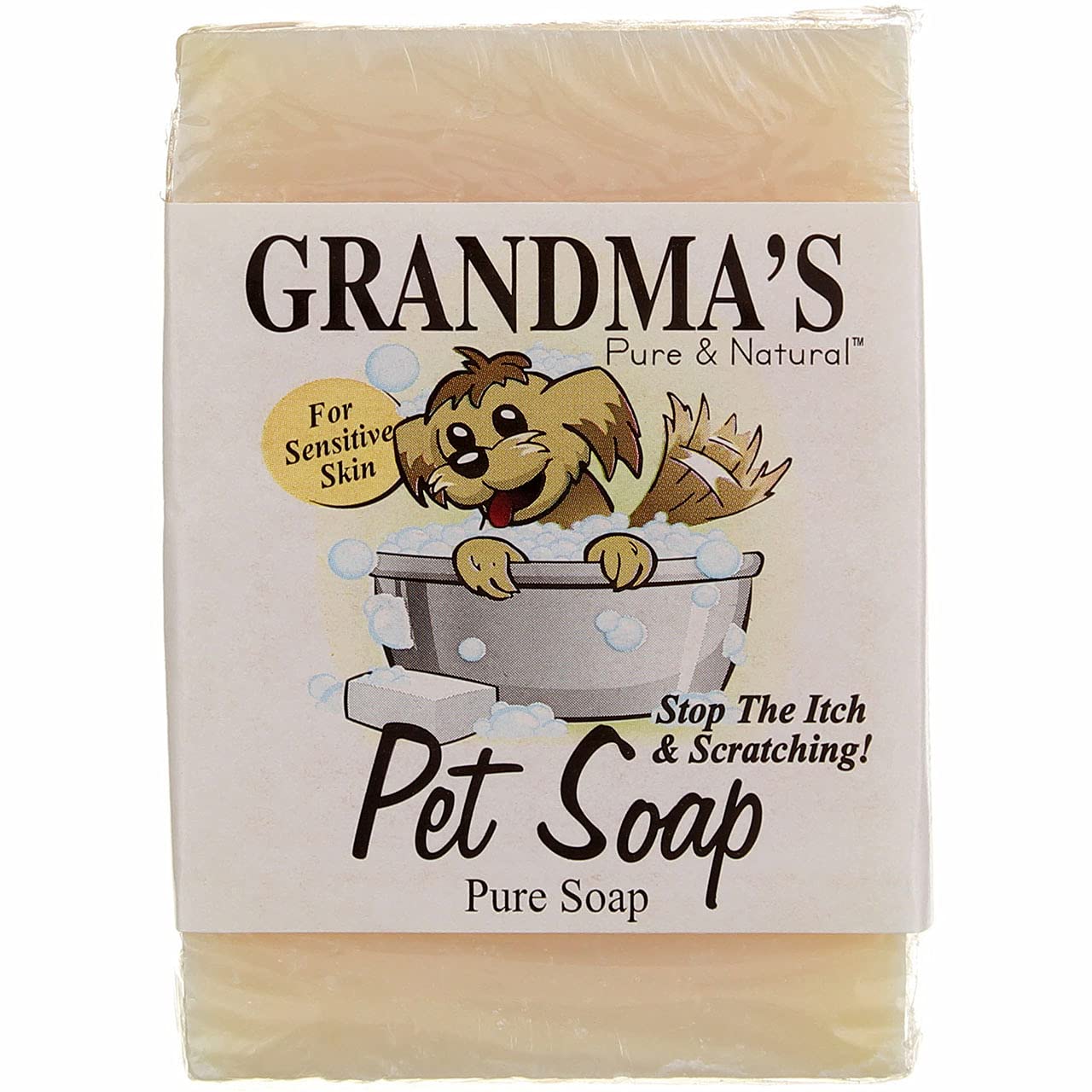 Grandmas Pet Soap Bar  4.0 oz Odor Control Wash with No Detergens, Dyes or Fragrances  67022