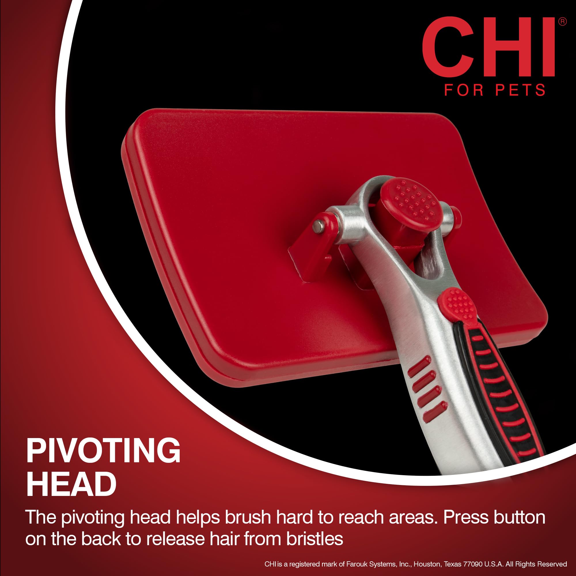 Chi Pivoting Slicker Brush - Self Cleaning And High End For Grooming Large Dogs