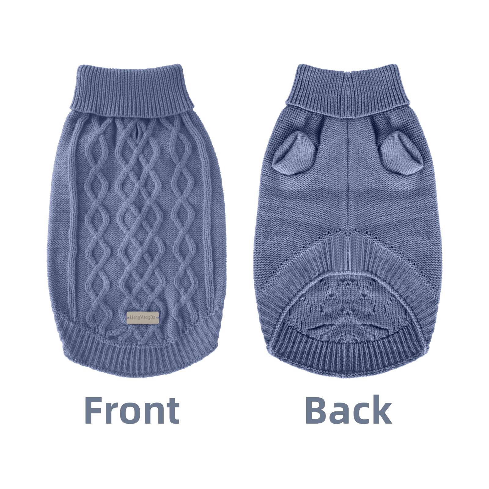 Small Dog Warm Winter Sweater Mengmengda Pet Dog Clothes Dog Knitwear For Small To Medium Breeds Dog Outfits, (Dark Blue L)