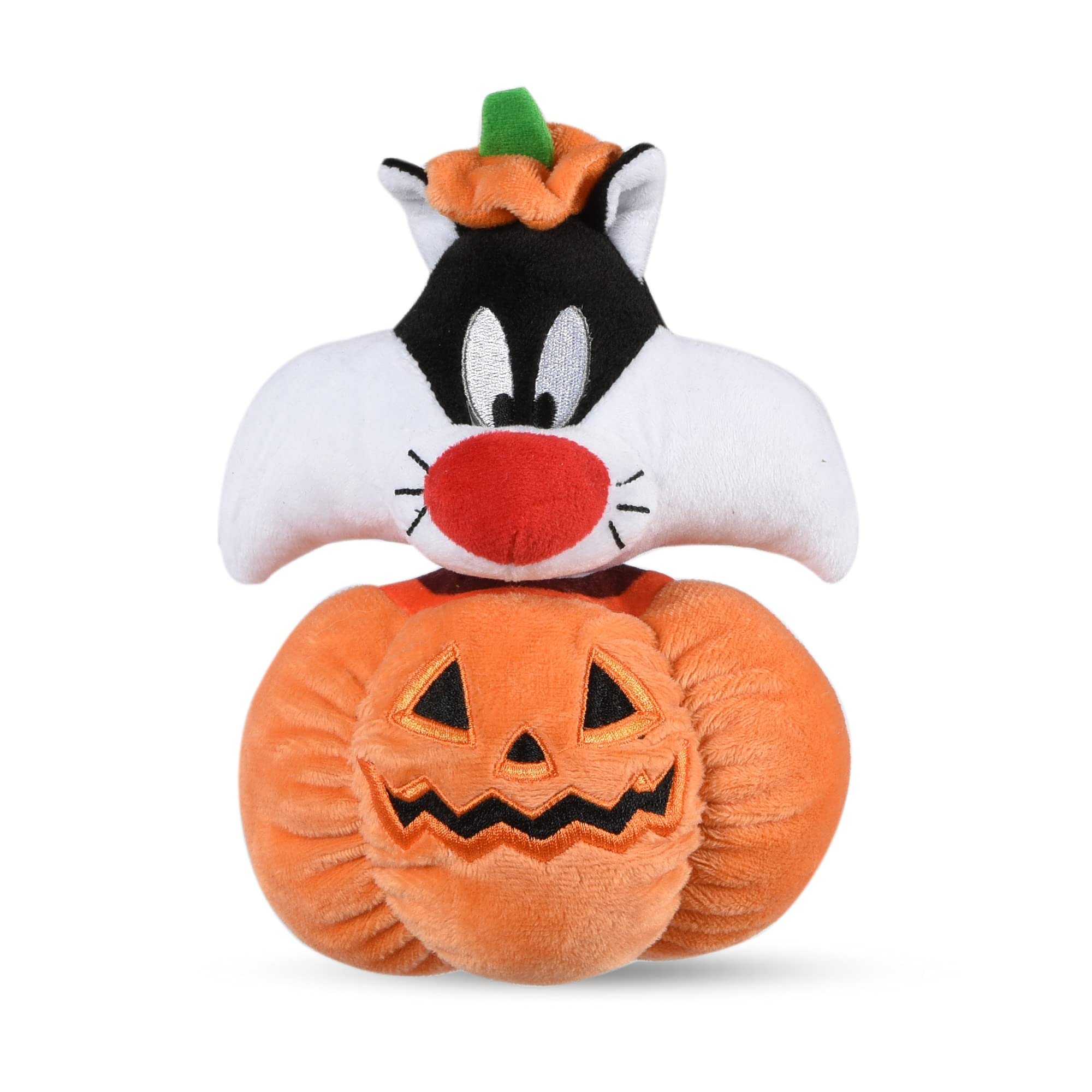 Looney Tunes For Pets Sylvester The Cat Halloween Pumpkin Head Plush Dog Toy | Stuffed Animal Toy For Dogs, Small Dog Toy Sylvester The Cat Squeaky Dog Toy Dog Chew Toy, 6 Inch