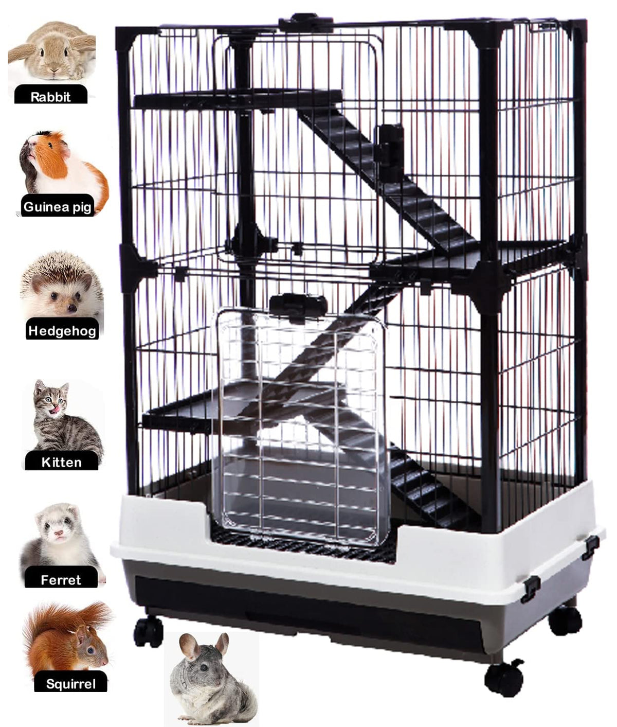 Pink Large Deluxe Indoor Outdoor Guinea Pig Chinchilla Ferret Squirrel Hedgehog Kitten Rabbit Bunny Hutch House Critter Habitat 
