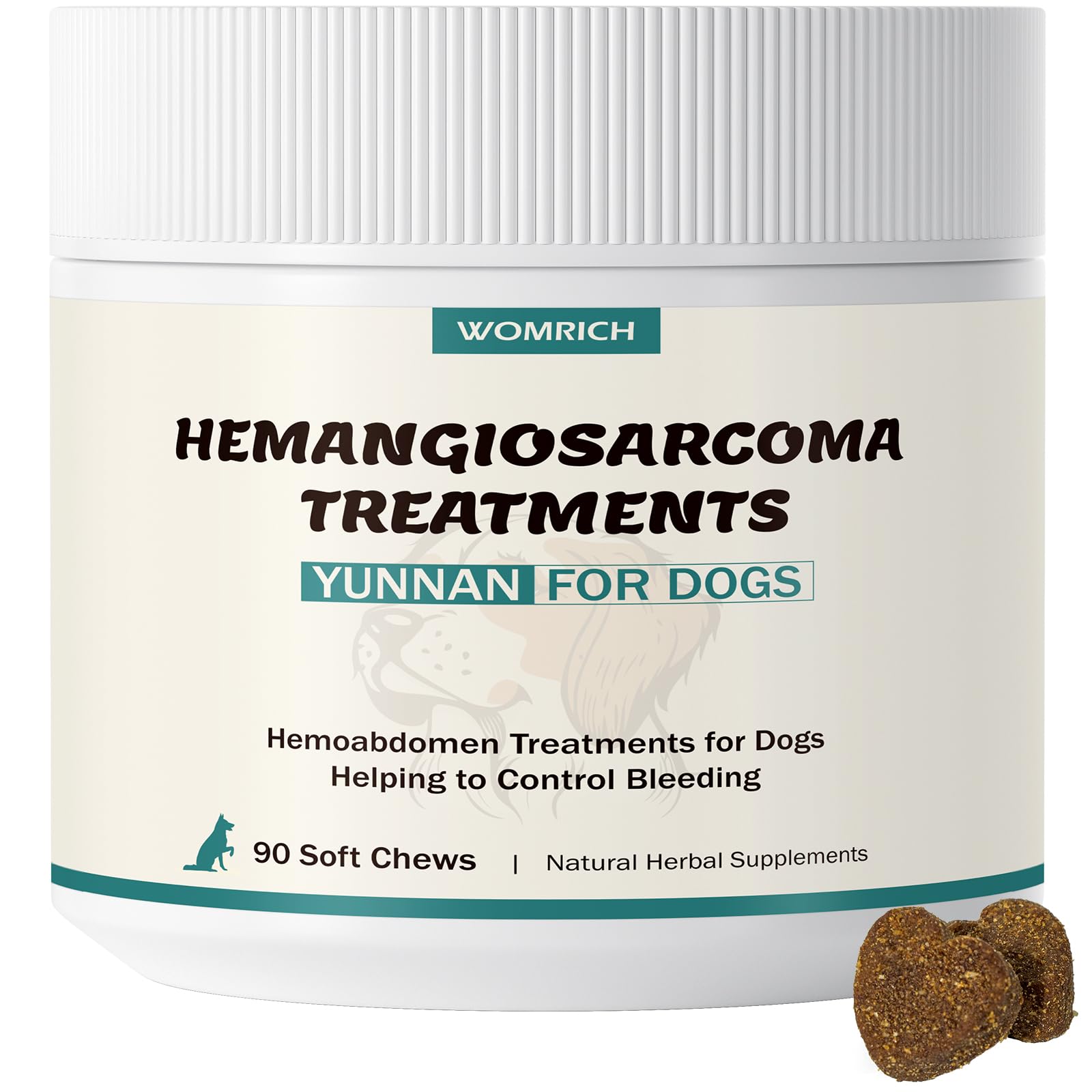 Yunnan Sanqi for Dogs Soft Chew for Hemangiosarcoma, Hemoabdomen, Pericardial Effusion, Cancer Bleeding, Severe Bruising, Ulcer-