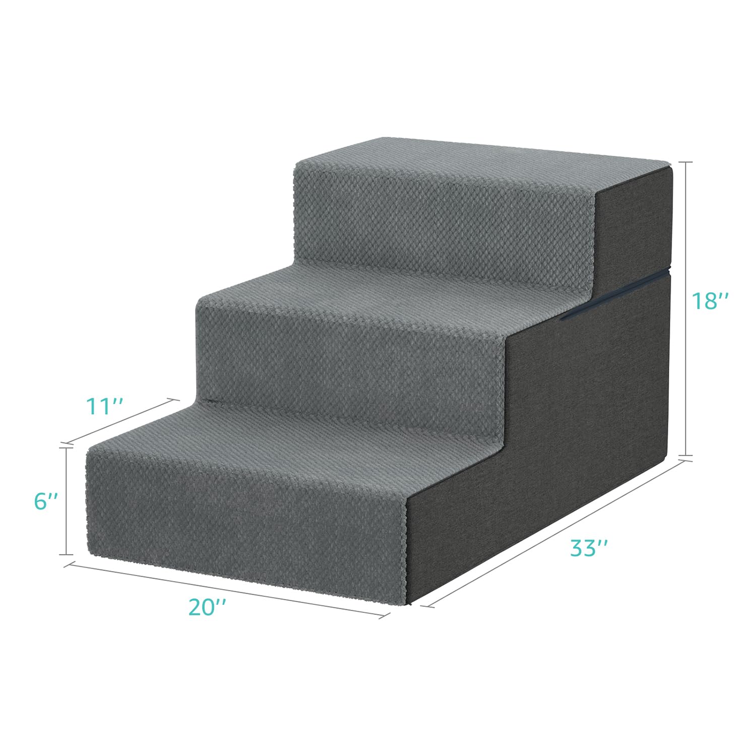 YENING Large Dog Stairs for High Beds - Extra Wide Pet Steps for Large Dogs to Get on Tall Bed 3 Deep Step Cat Ramp for Couch