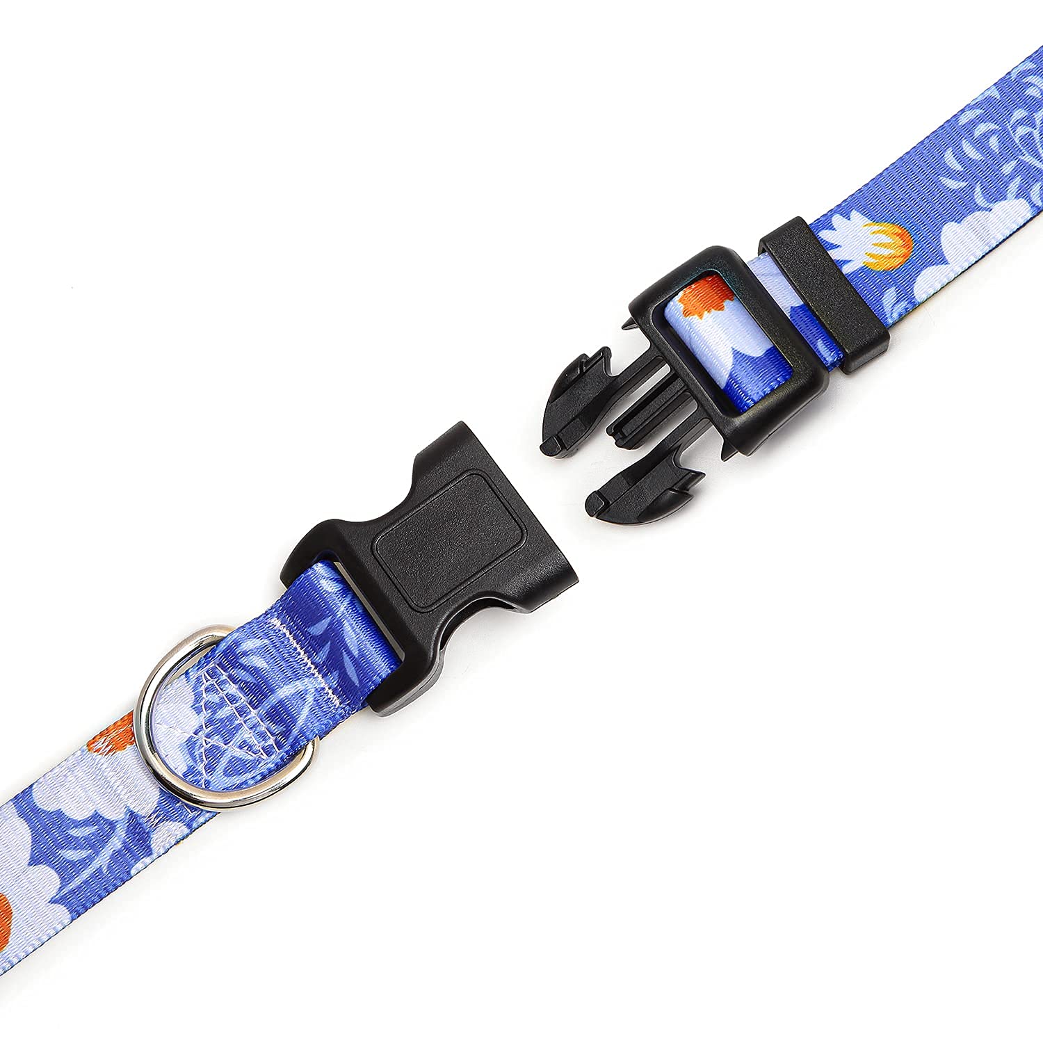 Suredoo Adjustable Dog Collar With Patterns, Ultra Comfy Soft Nylon Breathable Pet Collar For Small Medium Large Dogs (M, Daisy)