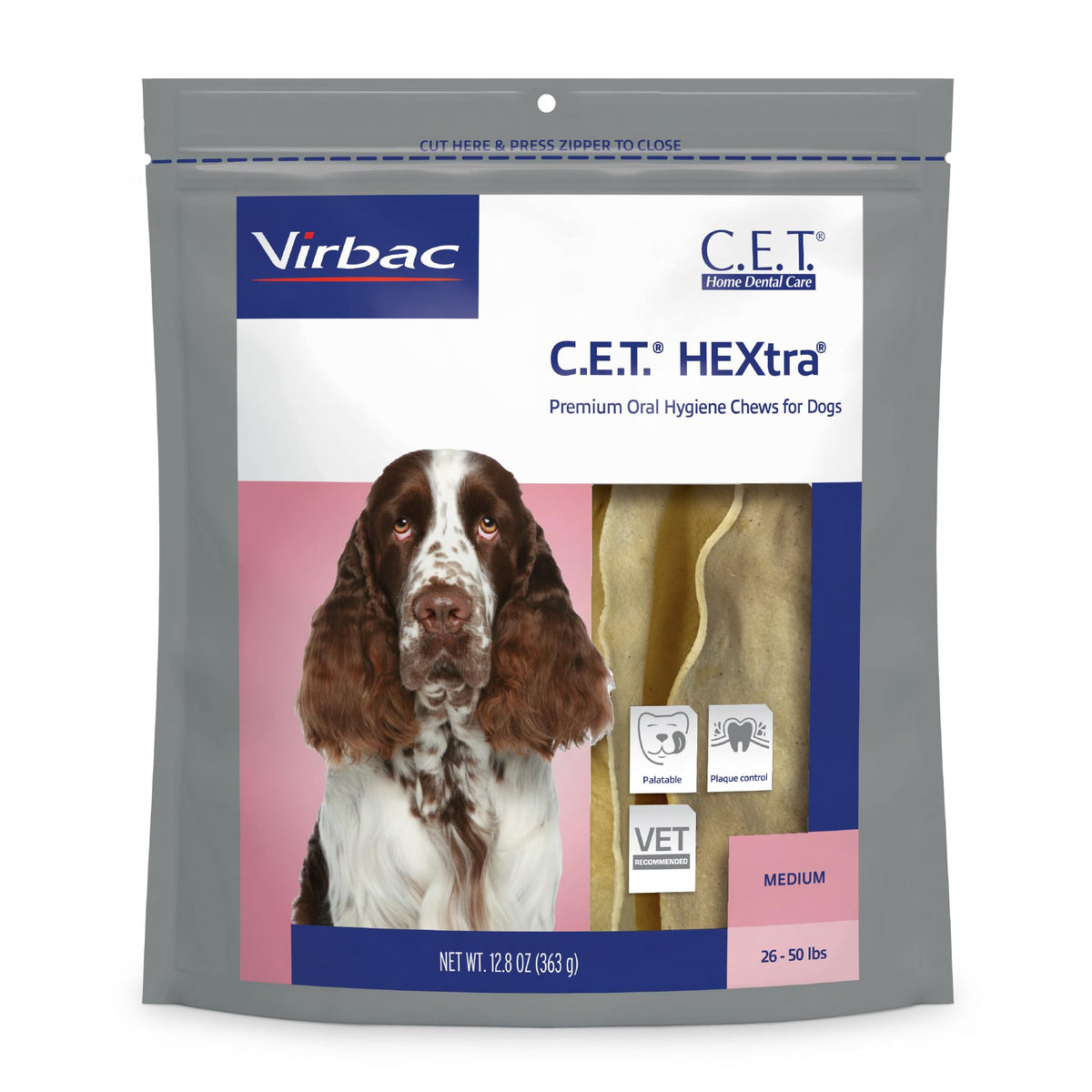 Virbac C.E.T. Hextra Premium Oral Hygiene For Dogs, 26-50 Lbs.