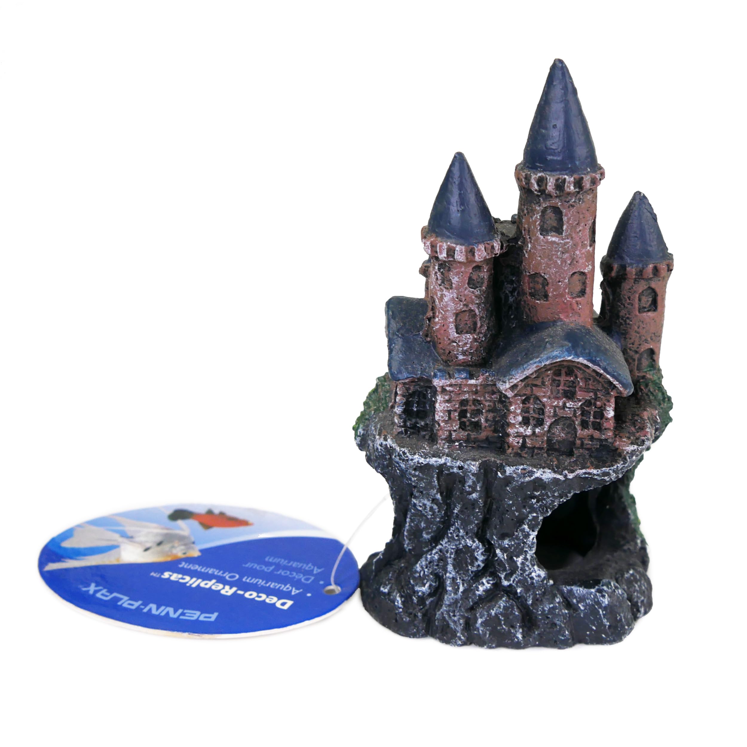 Penn-Plax Age-Of-Magic Magical Mini Castle Aquarium Decoration – Safe For Freshwater And Saltwater Fish Tanks – Gray