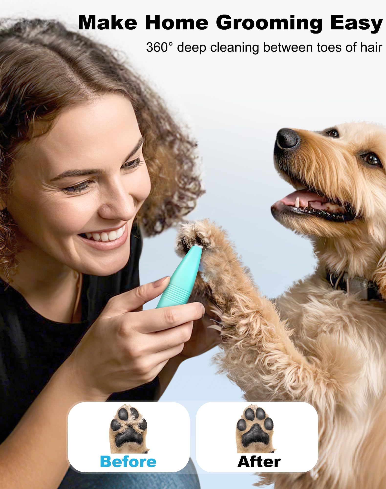 Lexflext Dog Grooming Clippers, Dog Paw Trimmer With Detachable Ceramic Blade For Trimming Small Areas Of Pet'S Hair, Low Noise