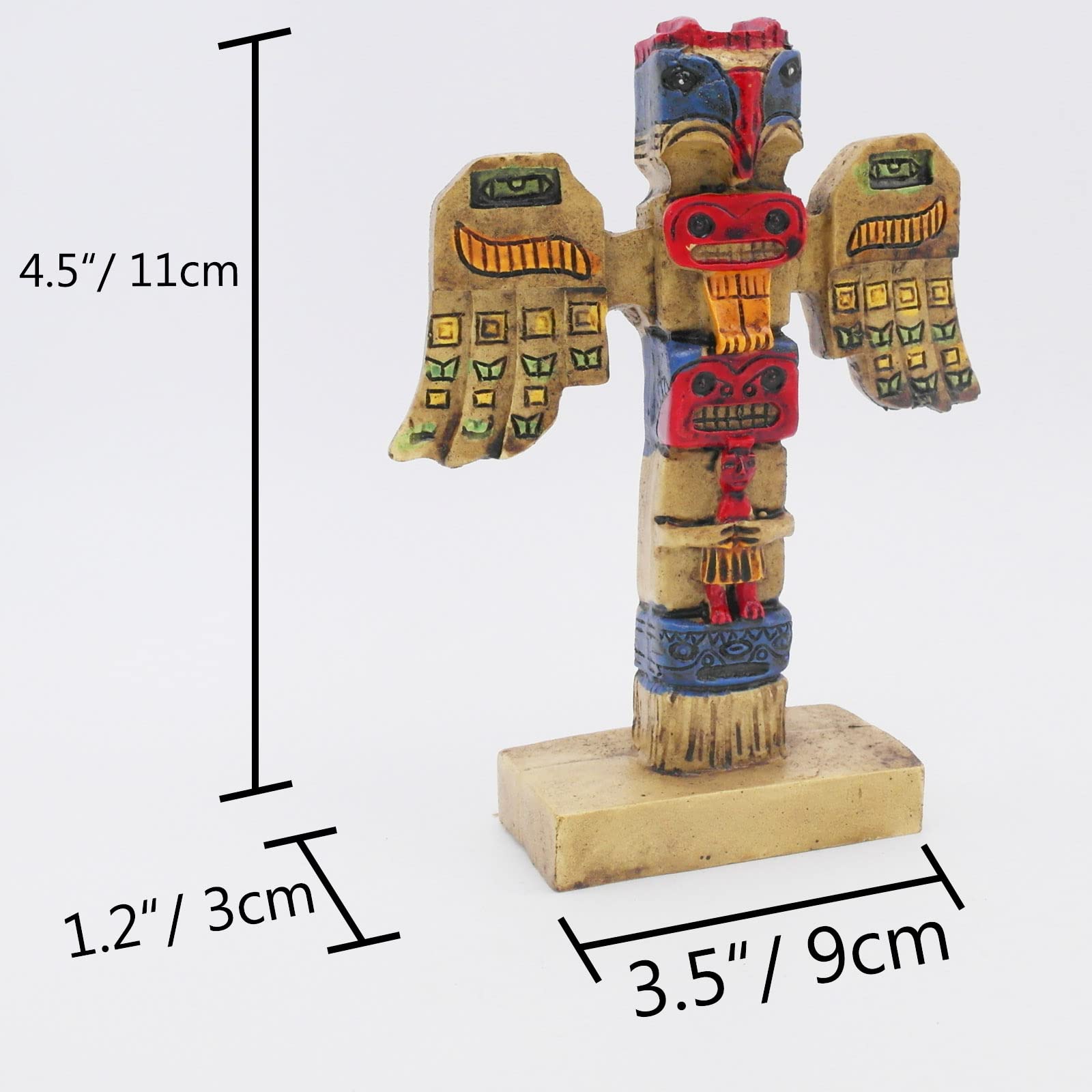 Indian Totem Pole Fish Tank Decorations Décor Native American Tribe Clan Sculpture Ancient Culture Reptile Lizard Spider Tanks Terrarium Hawaiian Statue Figurine Ornament