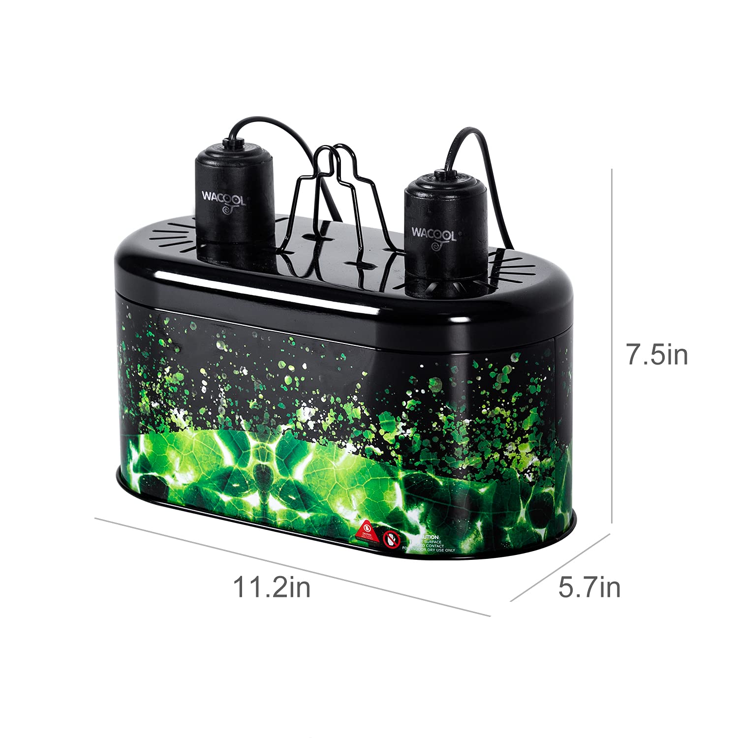 Wacool Reptile Dome Light Dual Fixture For 2 Reptile Light Bulbs, Optical Reflector Lampshade For Tropical Desert Reptile Heat Lamp Uvb Light Dual Combo Kit With 2 Indenpent Switches