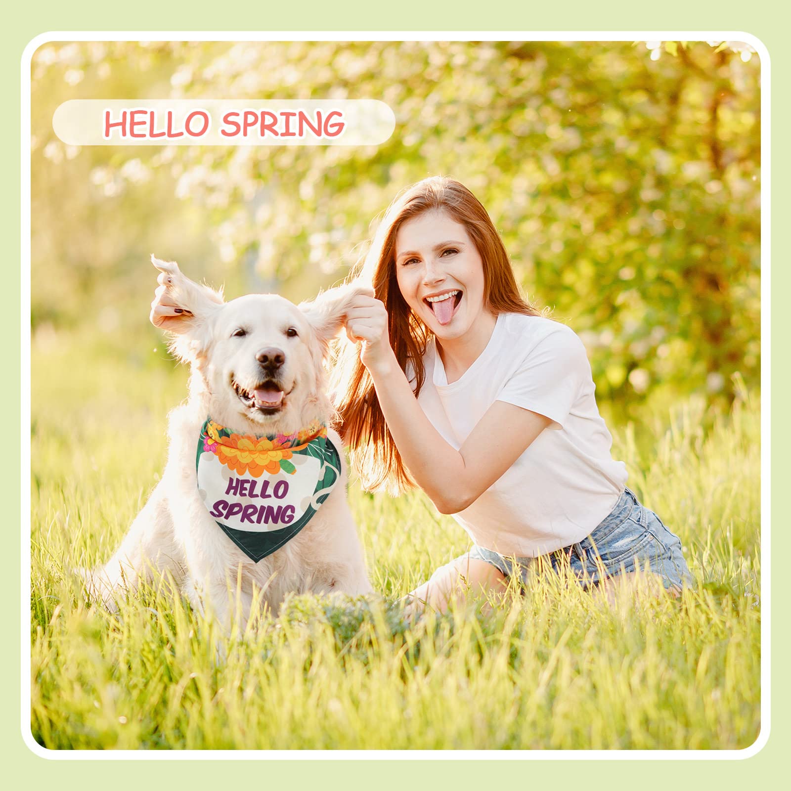 50 Pieces Dog Pet Spring Summer Bandanas Floral Dog Bibs Seasonal Pet Costume Adjustable Dog Cat Summer Outfit Cute Washable Triangle Scarf Kerchief For Small To Medium Pet (Fresh Style)