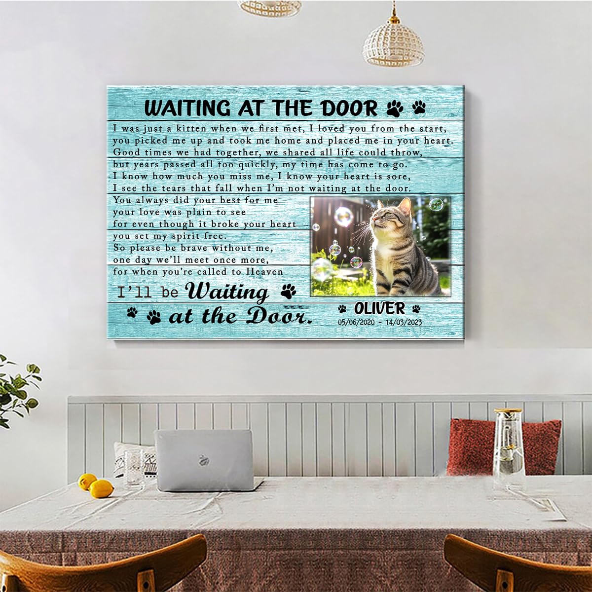 C80814 Funny Cat Memorial Canvas Gifts - Personalized Wall Art, Custom Landscapes