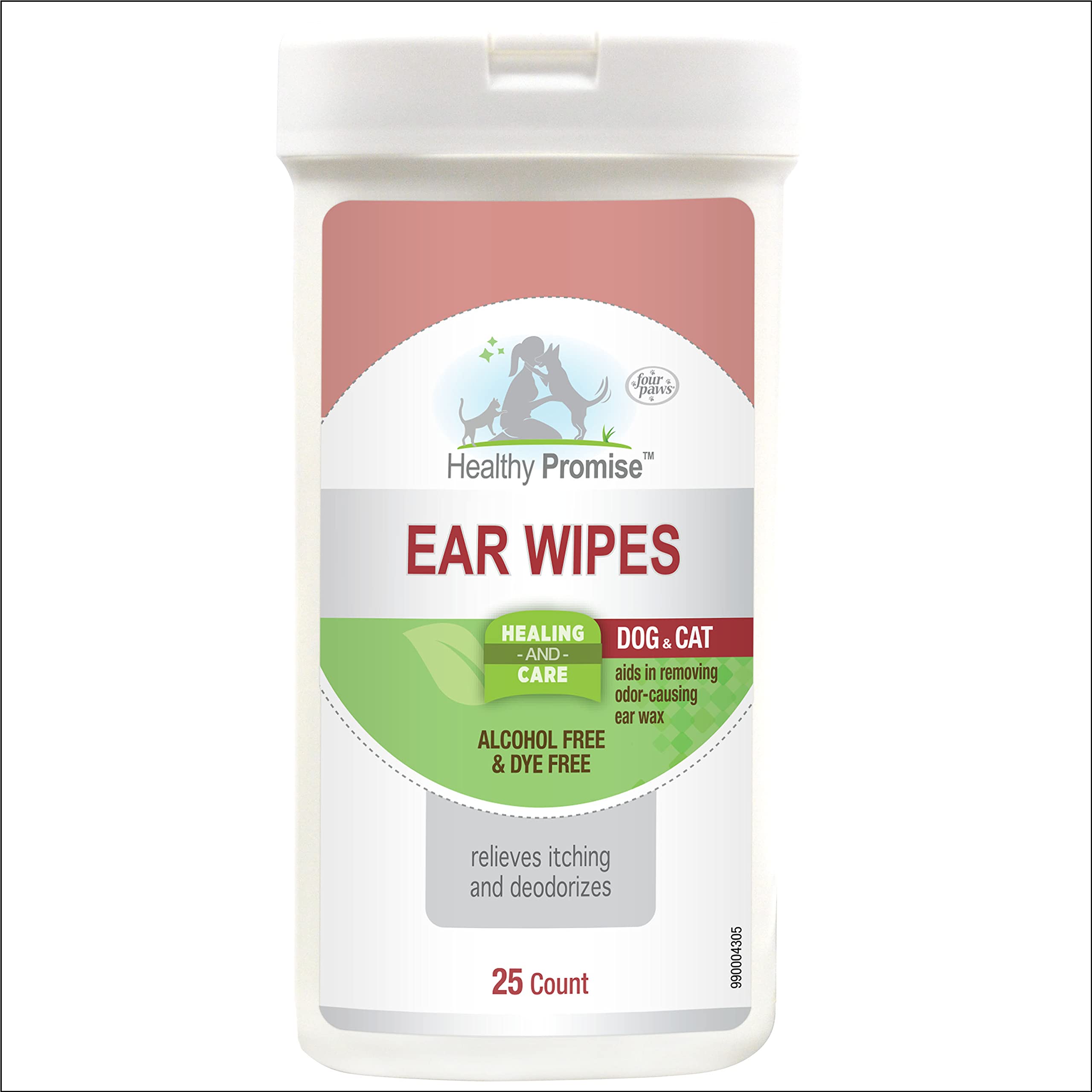 Four Paws Dog And Cat Ear Wipes, 25 Count