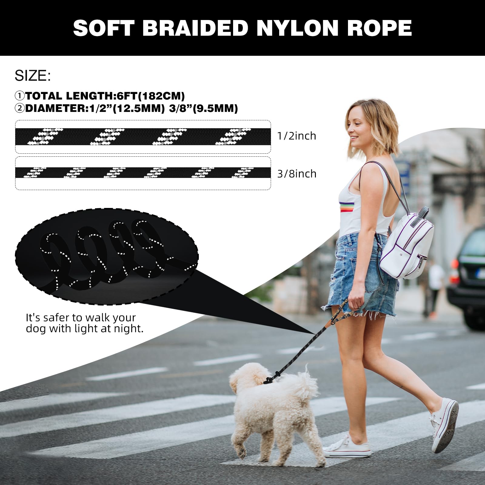 Lynxking Slip Lead Dog Leash Reflective, Heavy Duty Comfortable Strong Rope For Large Medium Small Dogs No Pull Pet Training