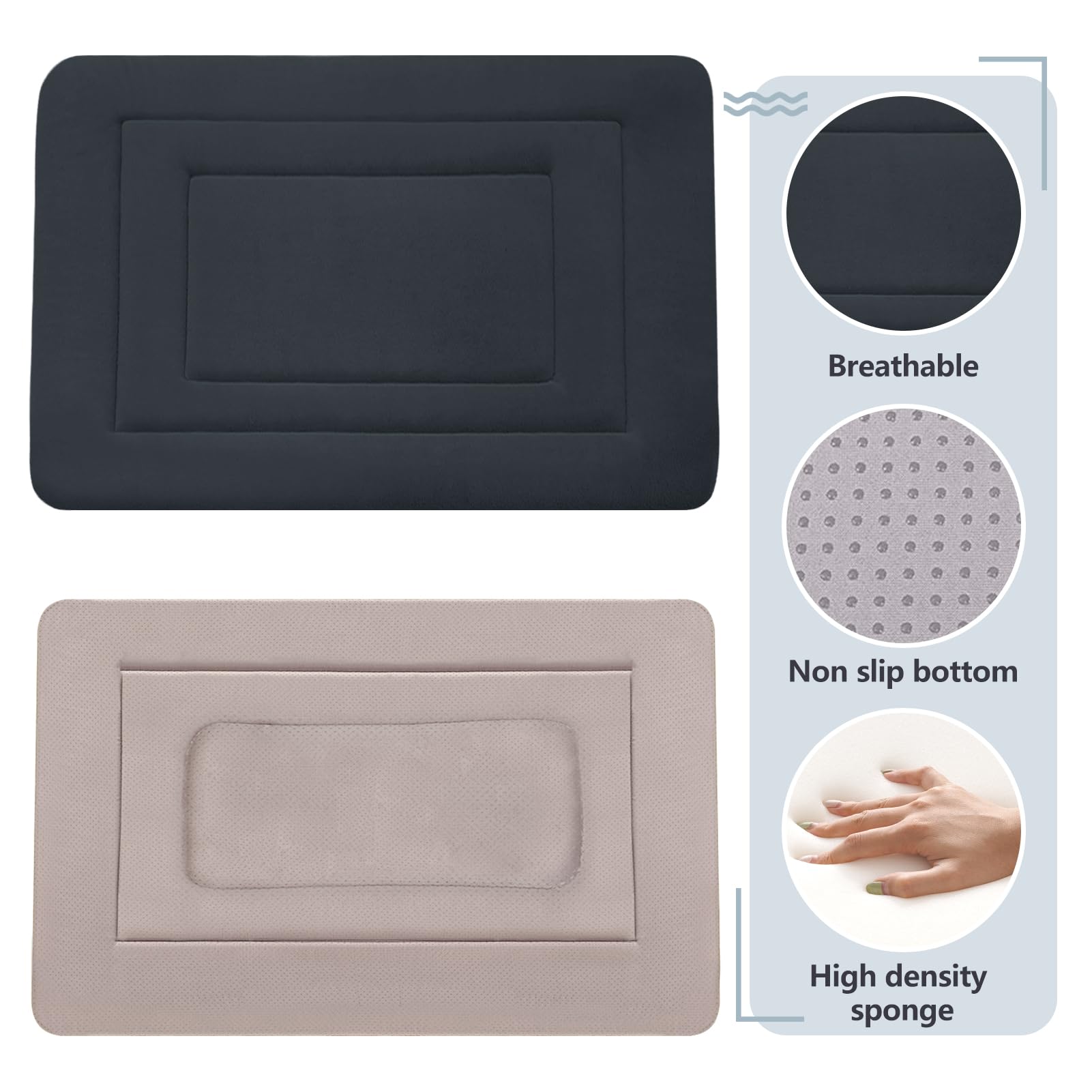 Joicyco Dog Crate Bed Pad Mat, 48 In Non Slip Bottom Washable Kennel Pad For Extra Large Dogs, Dark Red