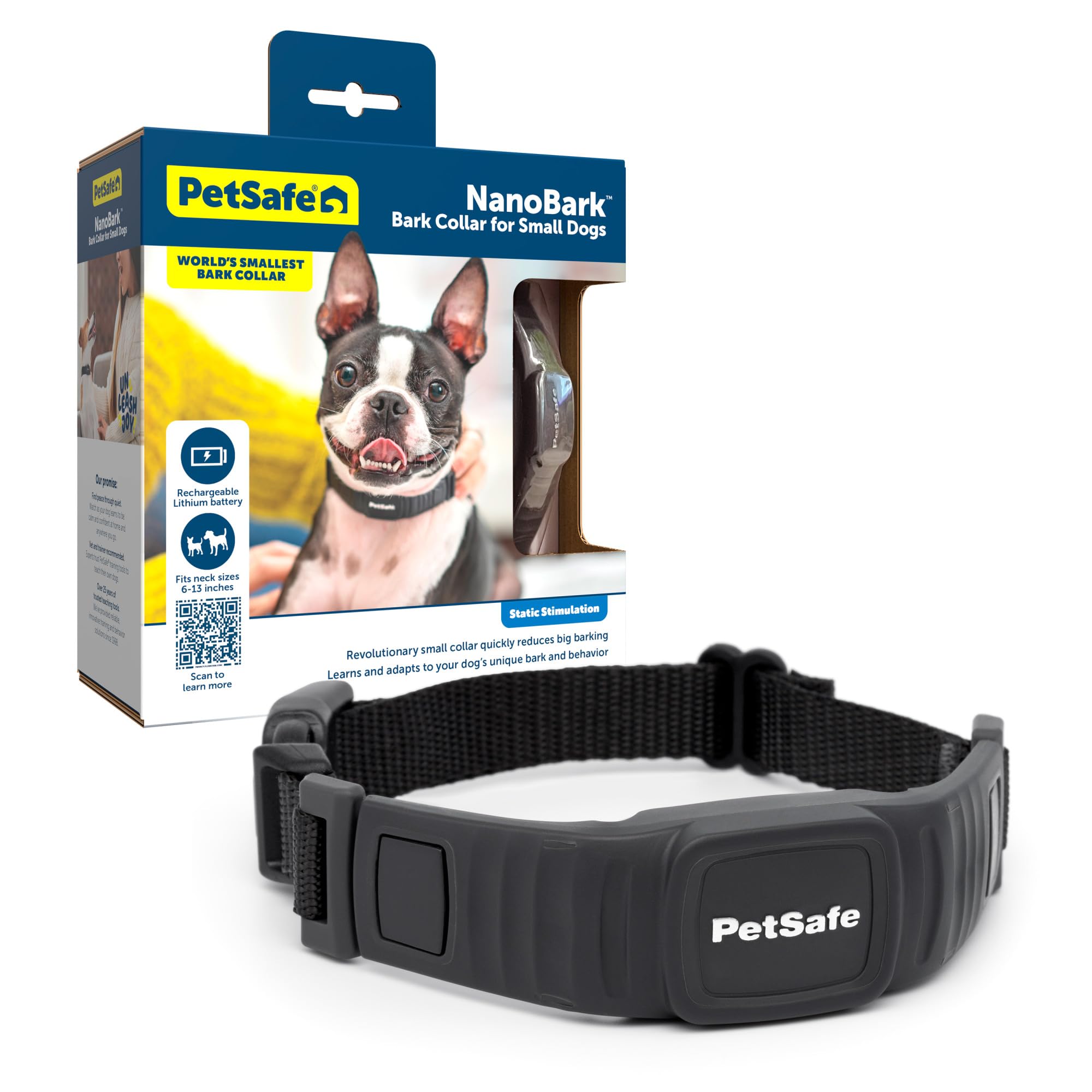 Petsafe Nanobark Collar - World'S Smallest Bark Collar For Small And Medium Dogs, 10 Levels Of Static Stimulation, Waterproof An