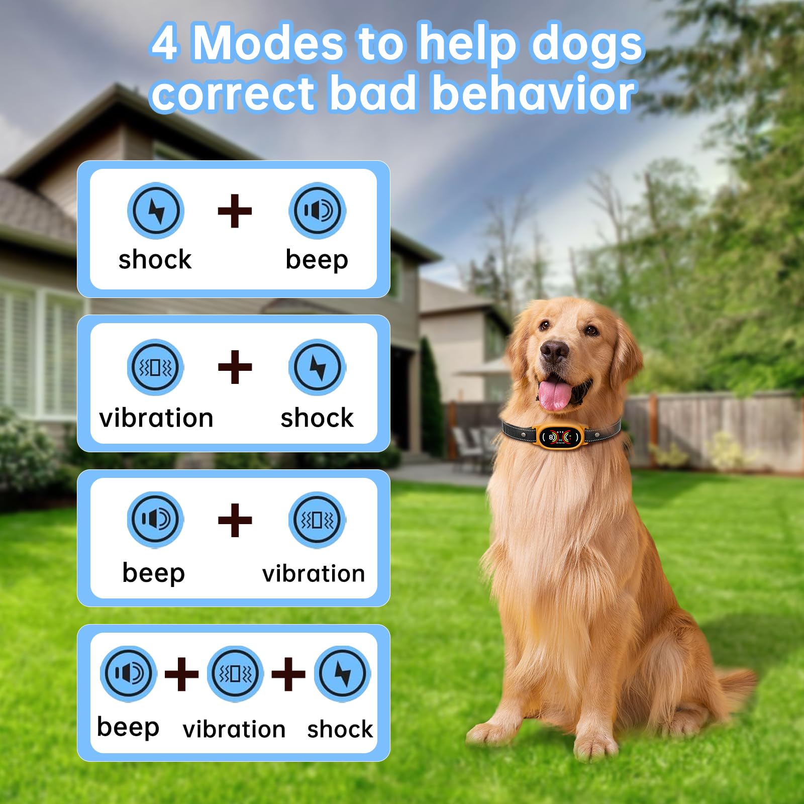 Dog Bark Collar For Large, Medium And Small Dogs With Smart Anti False Triggering Ai Chip, Ip67 Waterproof Rechargeable Anti Bar