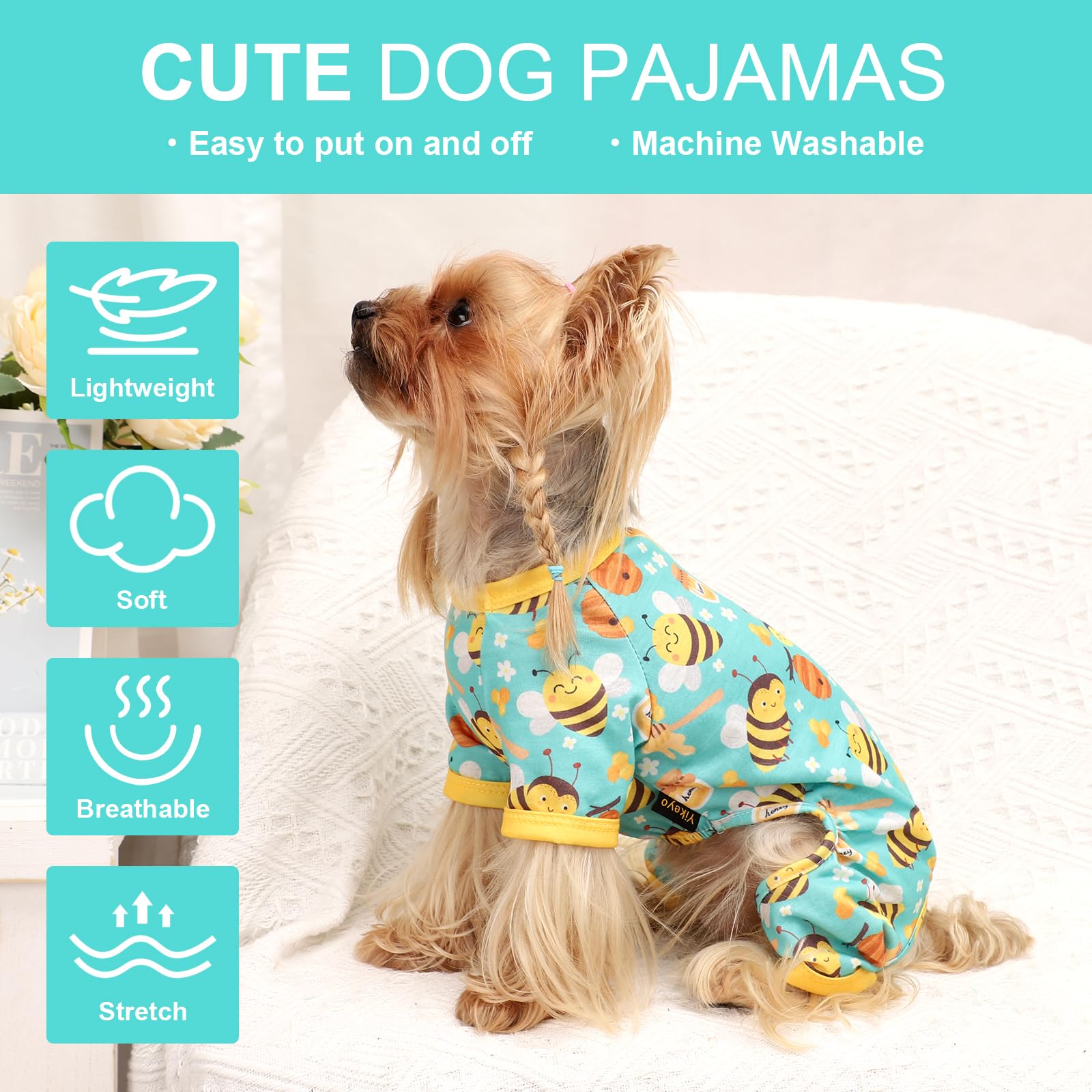 Dog Pajamas Pjs Spring Summer Dog Clothes For Small Dogs Girl Boy, Soft Stretchy Tiny Chihuahua Yorkie Puppy Clothes Doggie Ones