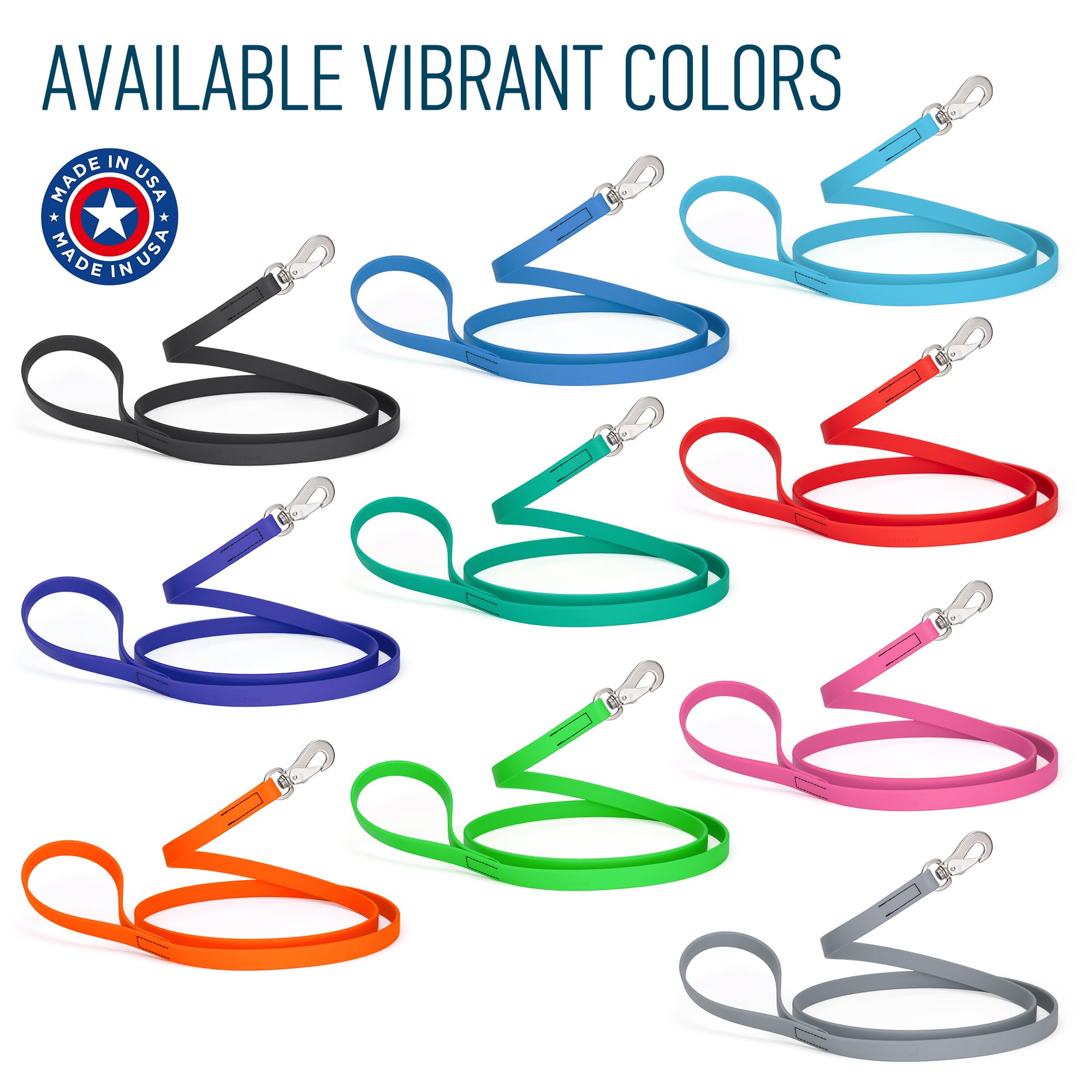 Randstark Biothane Waterproof Durable Dog Leash With Herm Sprenger Stainless Steel Swivel Snap Hook, 6 Ft - For Medium And Large