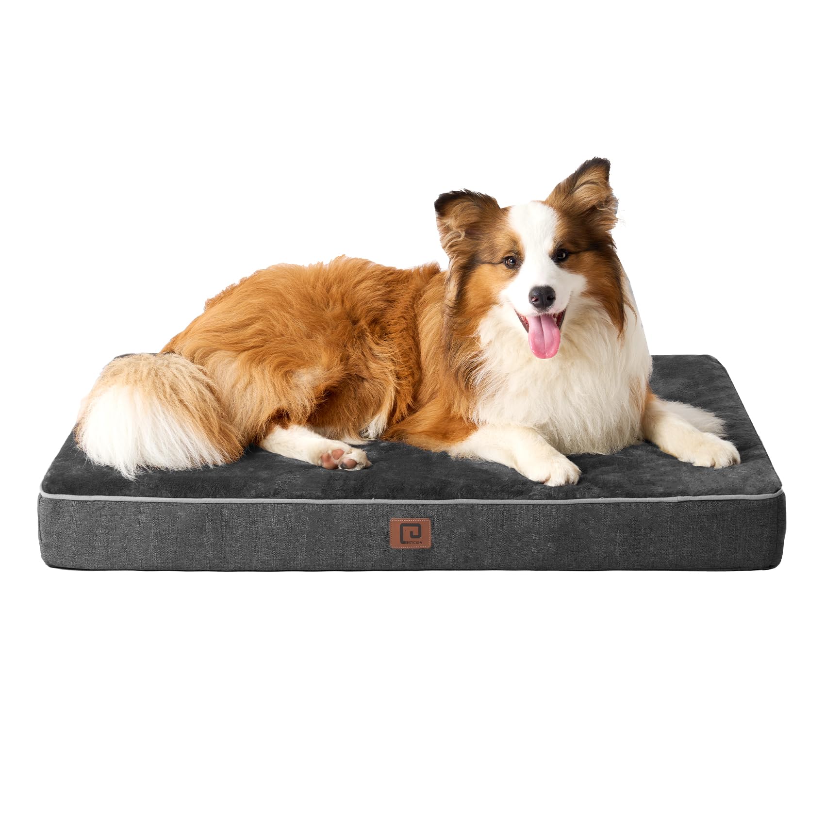 Eheyciga Orthopedic Memory Foam Dog Beds For Extra Large Dogs With Removable Waterproof Liner, Dark Grey, 41X27