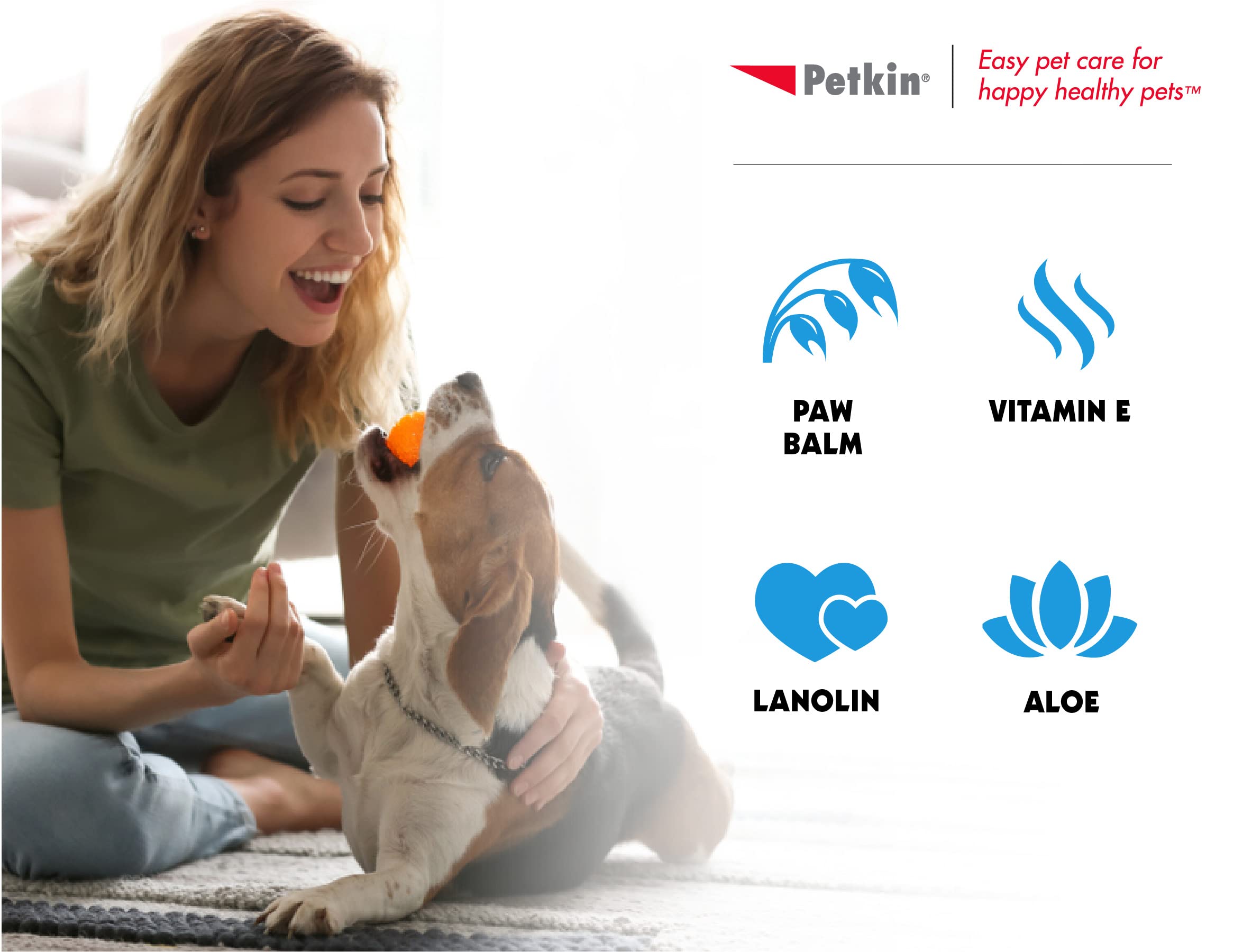 Petkin Paw Wipes Plus, 100 Orange Scented Wipes - Absorbent Pet Paw Wipes Remove Daily Dirt & Odors - Enriched With Paw Balm Protectant - Easy To Use Pet Wipes For Dogs, Cats, Puppies & Kittens