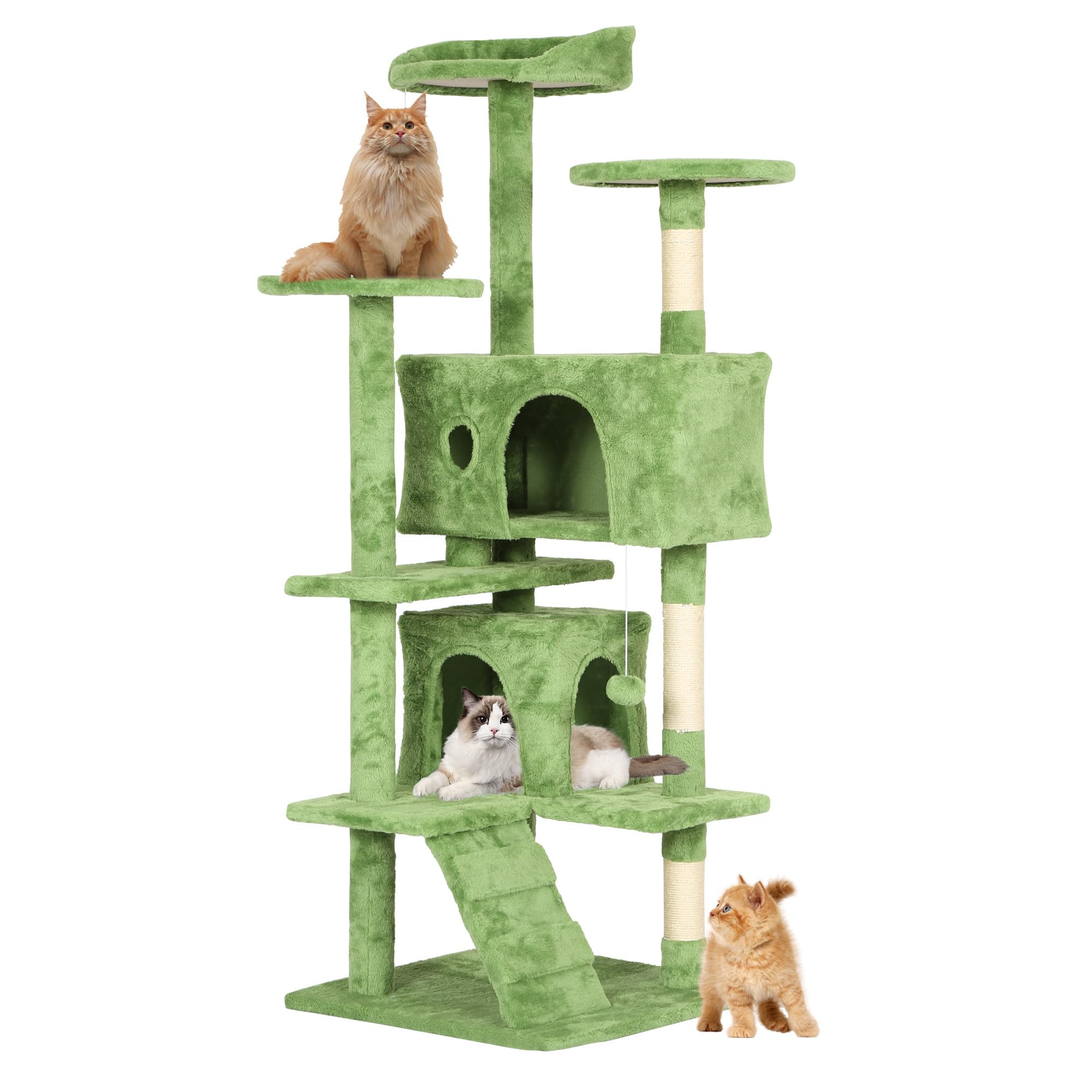 BestPet 54in Cat Tree Tower for Indoor Cats,Multi-Level Cat Furniture Activity Center with Cat Scratching Posts Stand House Cat 