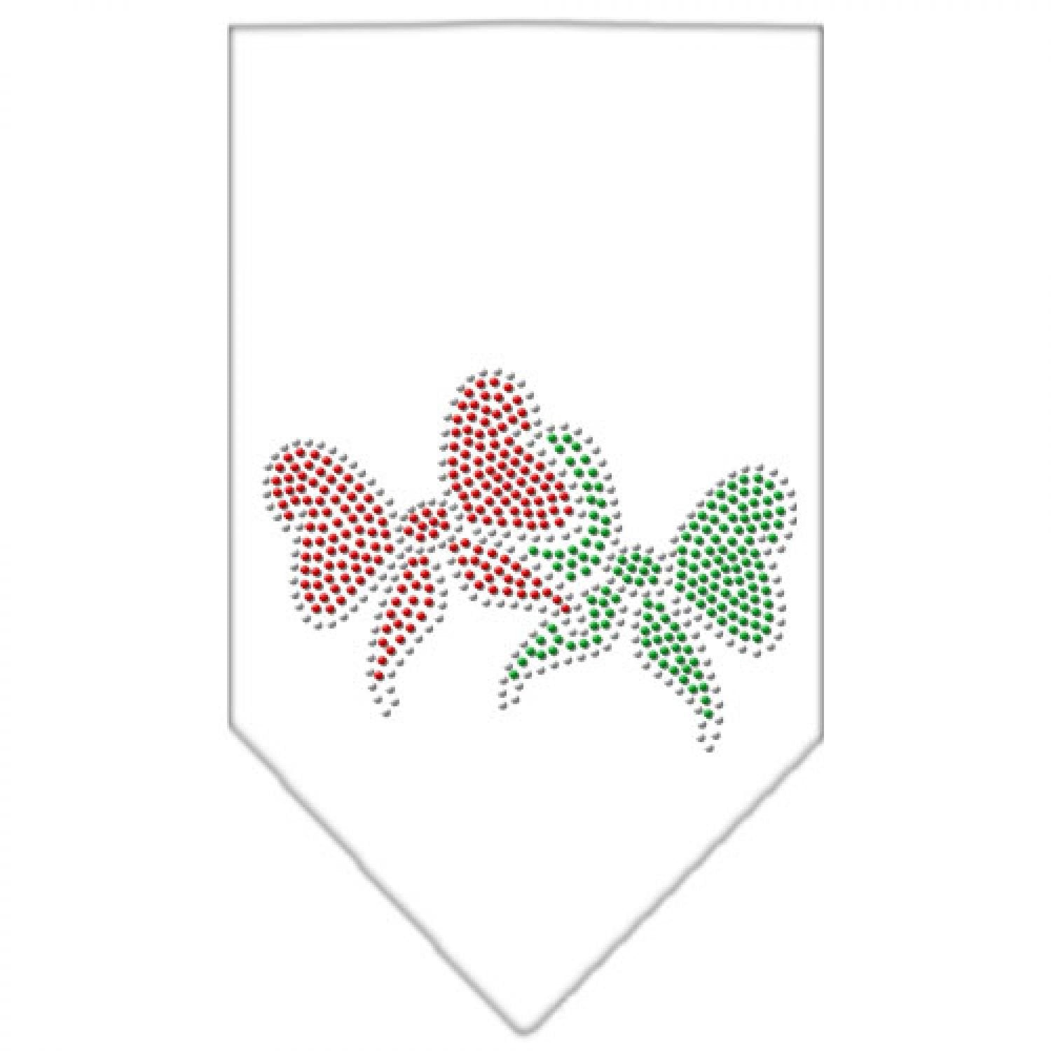 Mirage Pet Products Christmas Bows Rhinestone Bandana, Large, White