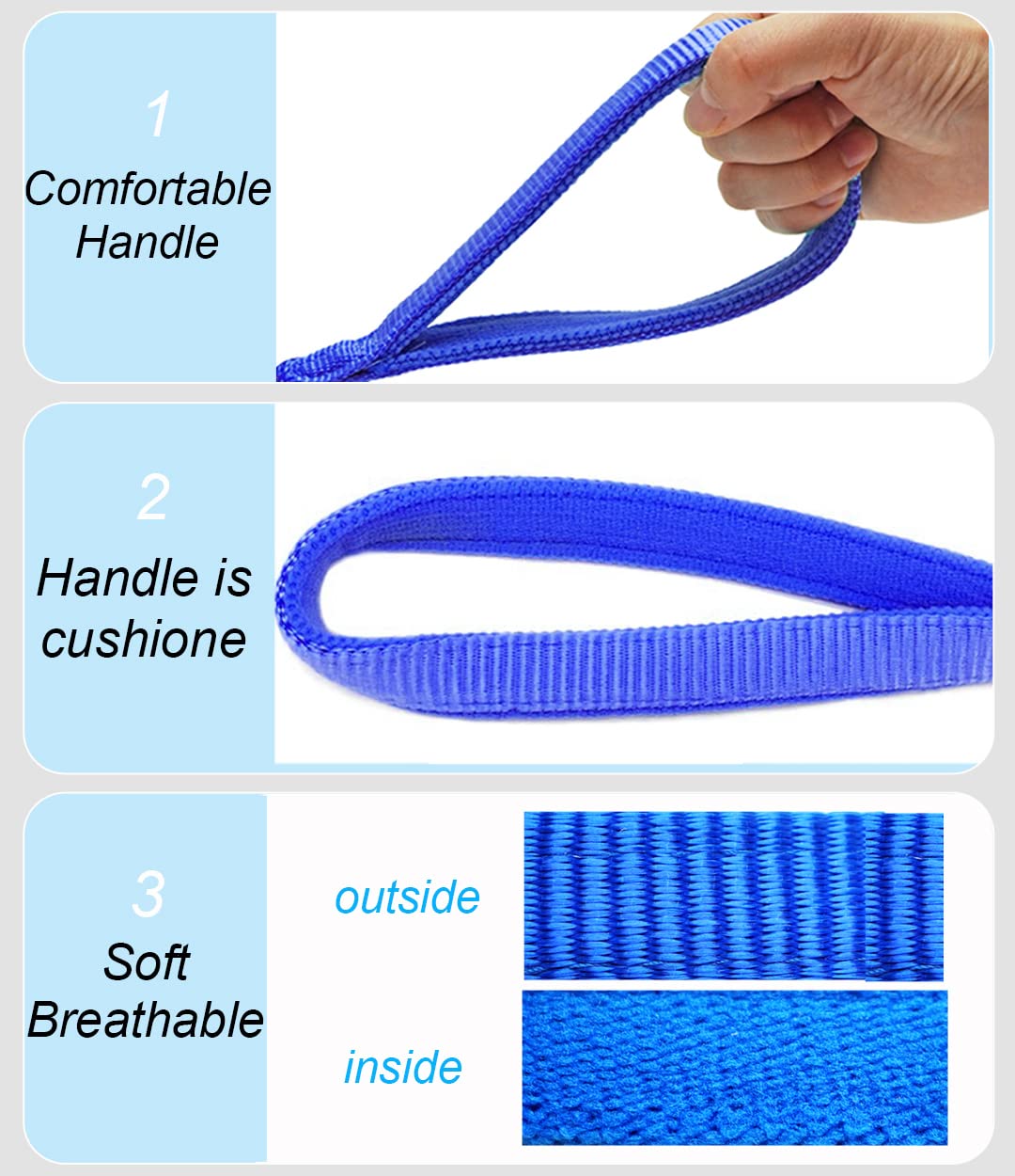 Mycicy Reflective Dog Leash 3Ft 4Ft 6Ft 10Ft, Heavy Duty Dog Leash Nylon Braided Strong Rope Dog Lead For Small Medium Large Dogs Walking Leash (Blue 6Ft)