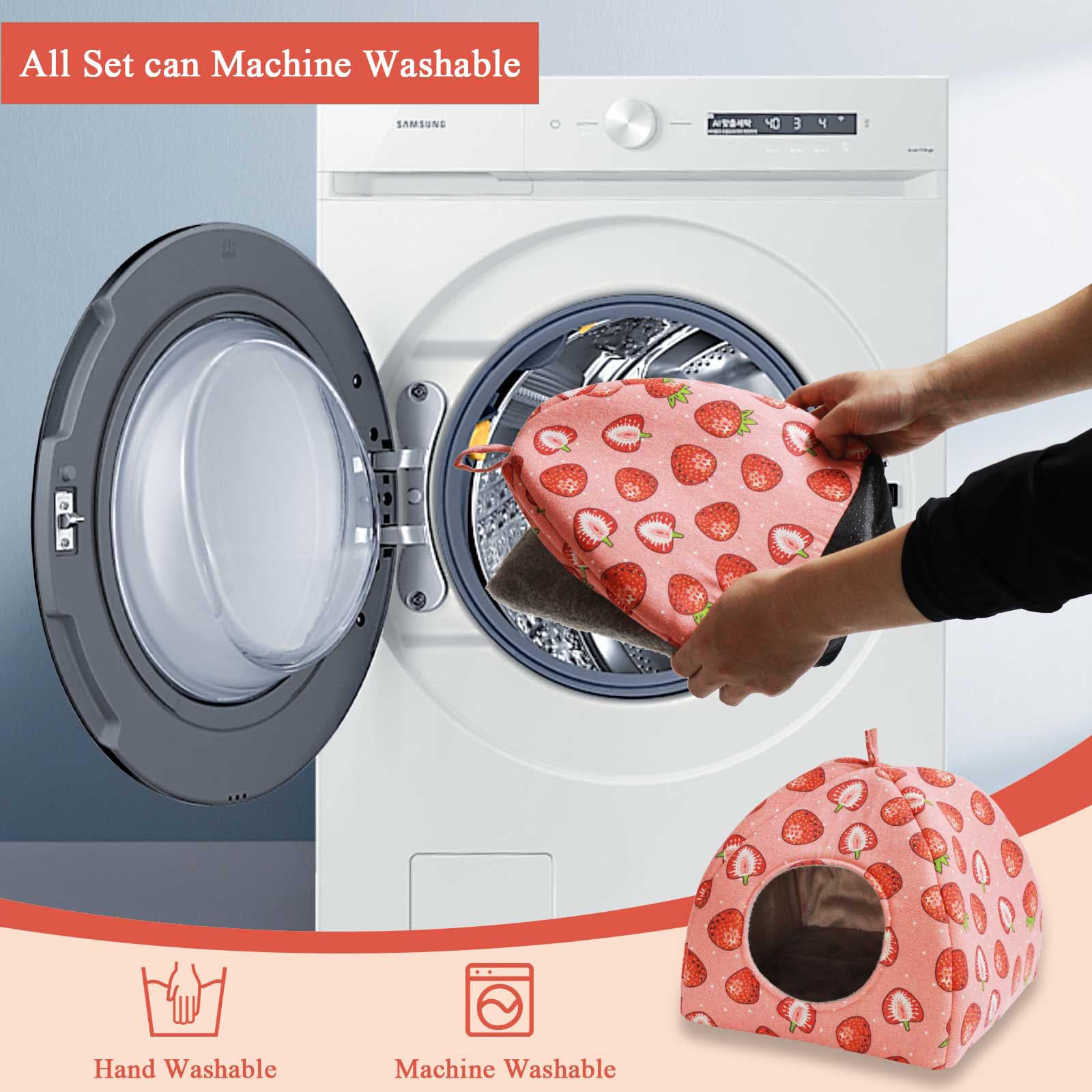 Jspyfits Guinea Pig Hideout Bed Rabbit House Cave Accessories Cozy Hide-Out Guinea Pig Bed Washable Cage For Small Pet Hamster F