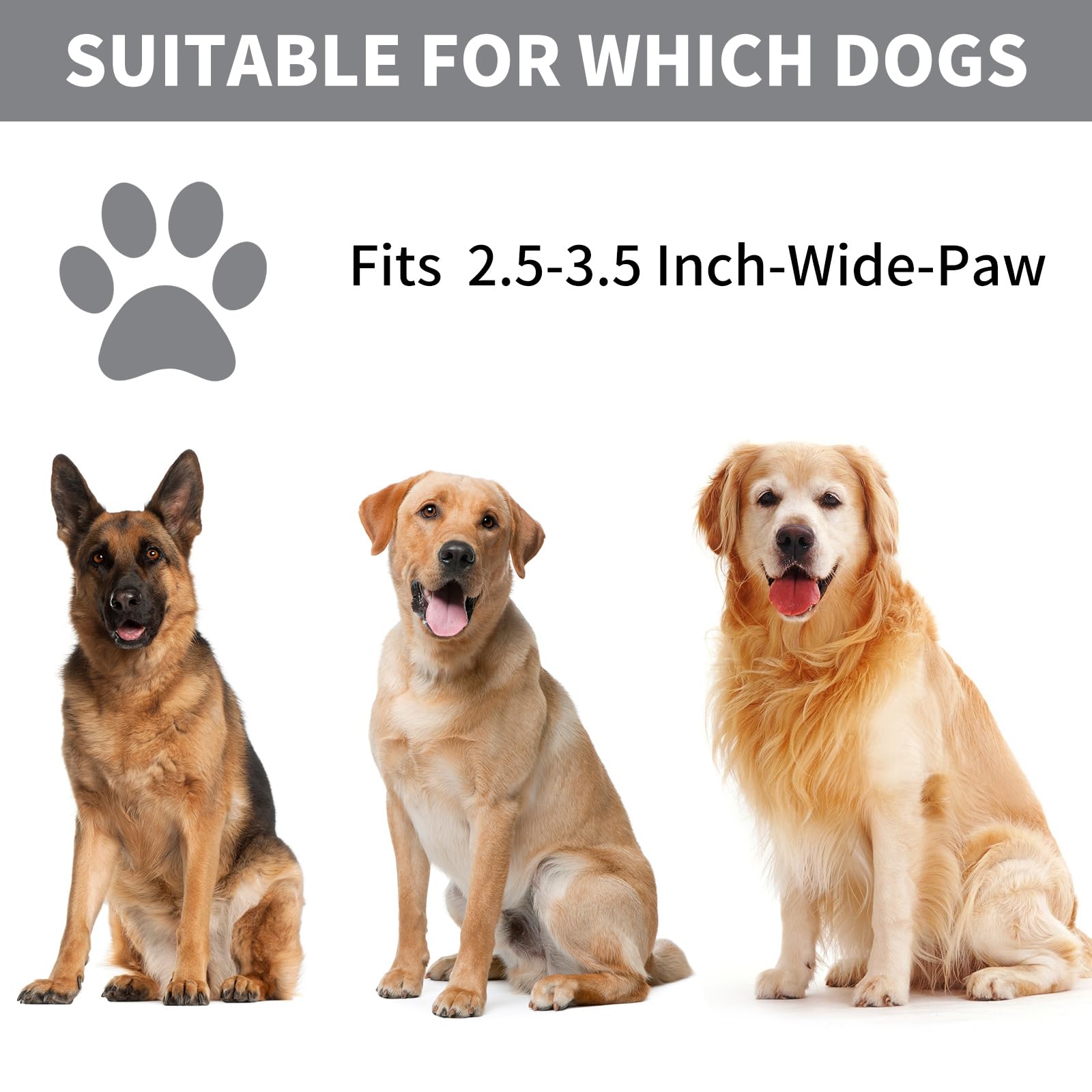 Comotech Dog Paw Washer With Bath Brush - Large, Grey (With 3 Absorbent Towels, Adjustable Handle For Long & Short Haired Dogs)