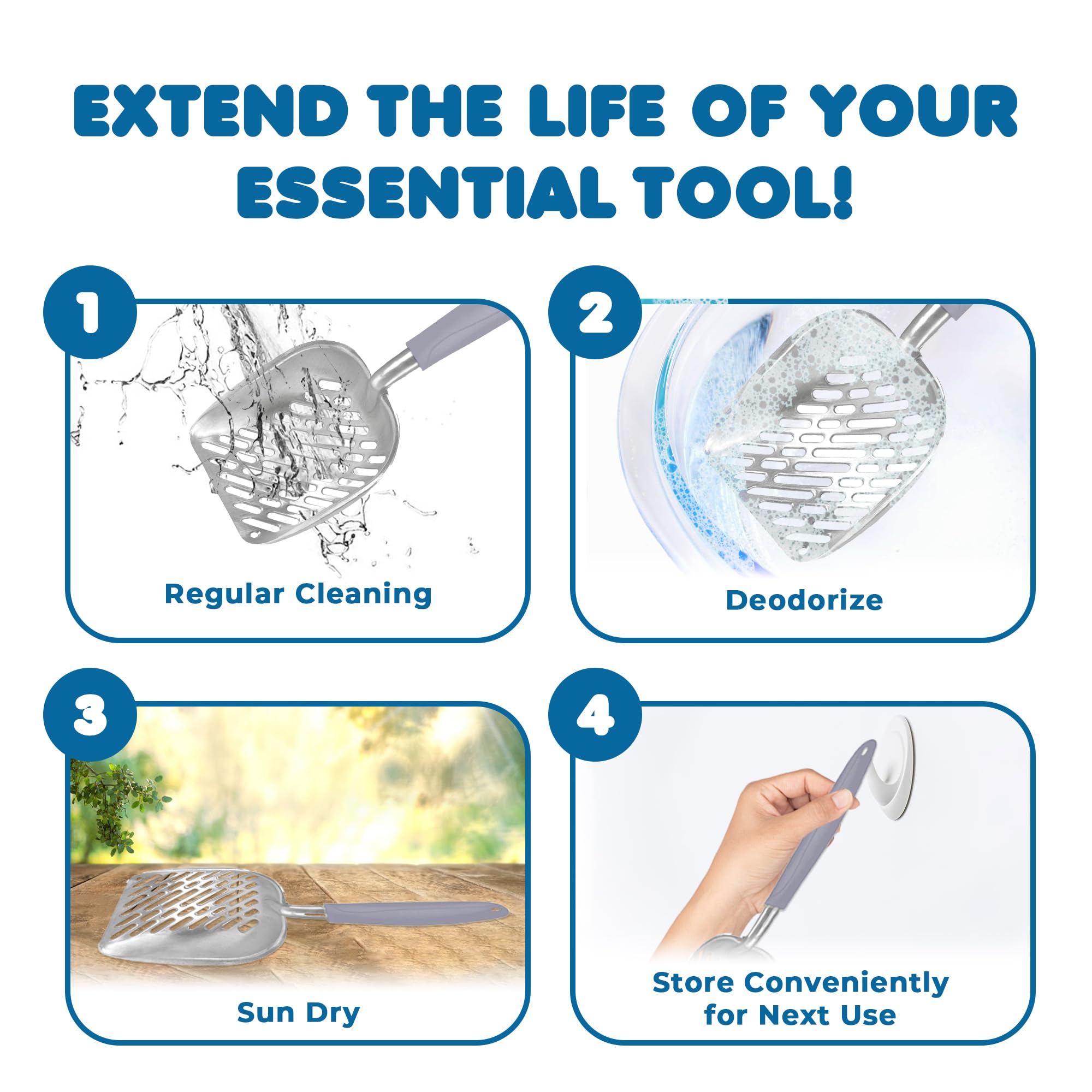 Sungrow Large Cat Litter Scoop, Life Transforming Cat Scooper, Reduces Hand Fatigue, Saves Clear Litter, Makes Scooping Faster And Easier