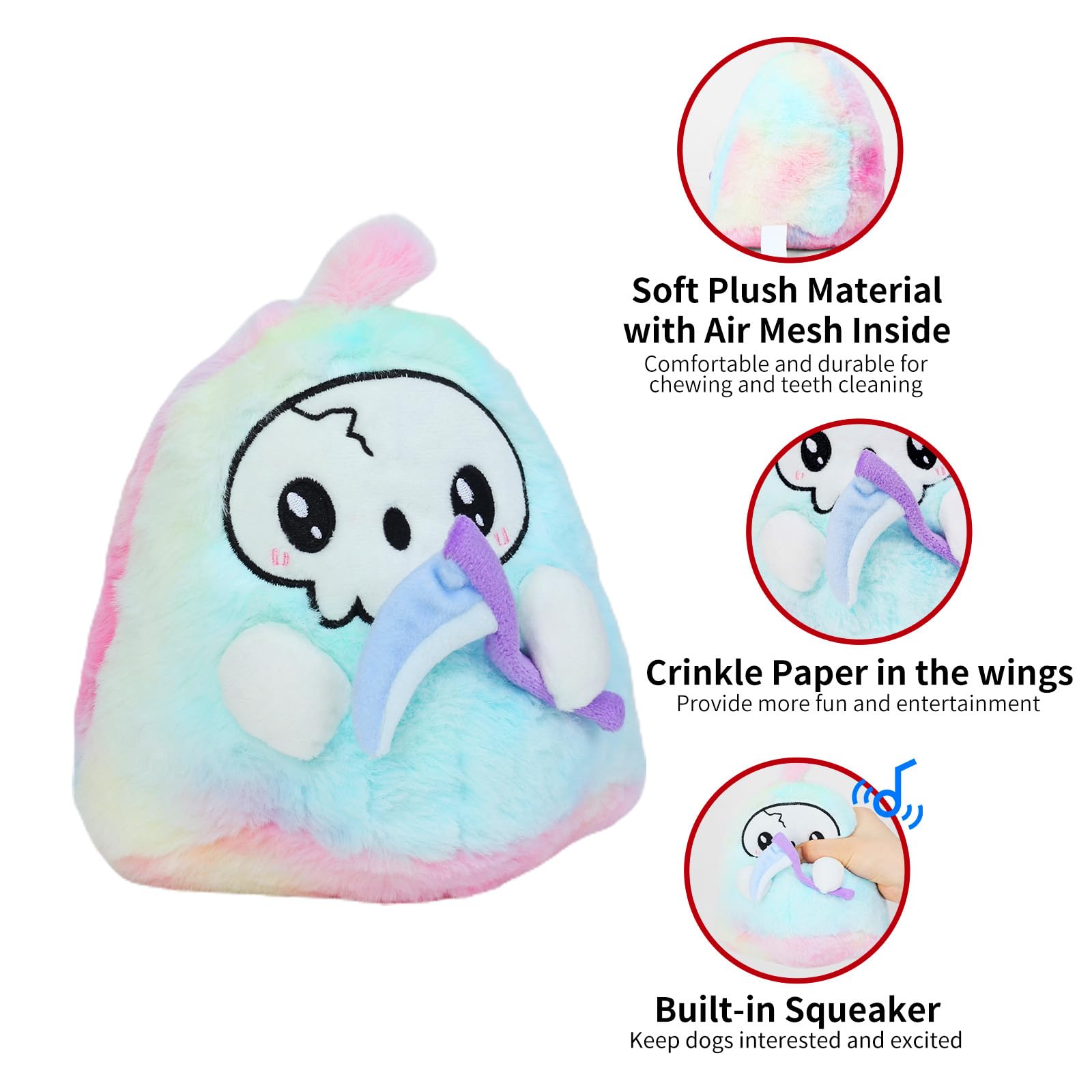 Dododola Dog Toys Puppy Toys Cute Squeaky Dog Toy With Crinkle Paper Stuffed Plush Halloween Dog Toys For Small Medium Large Dogs