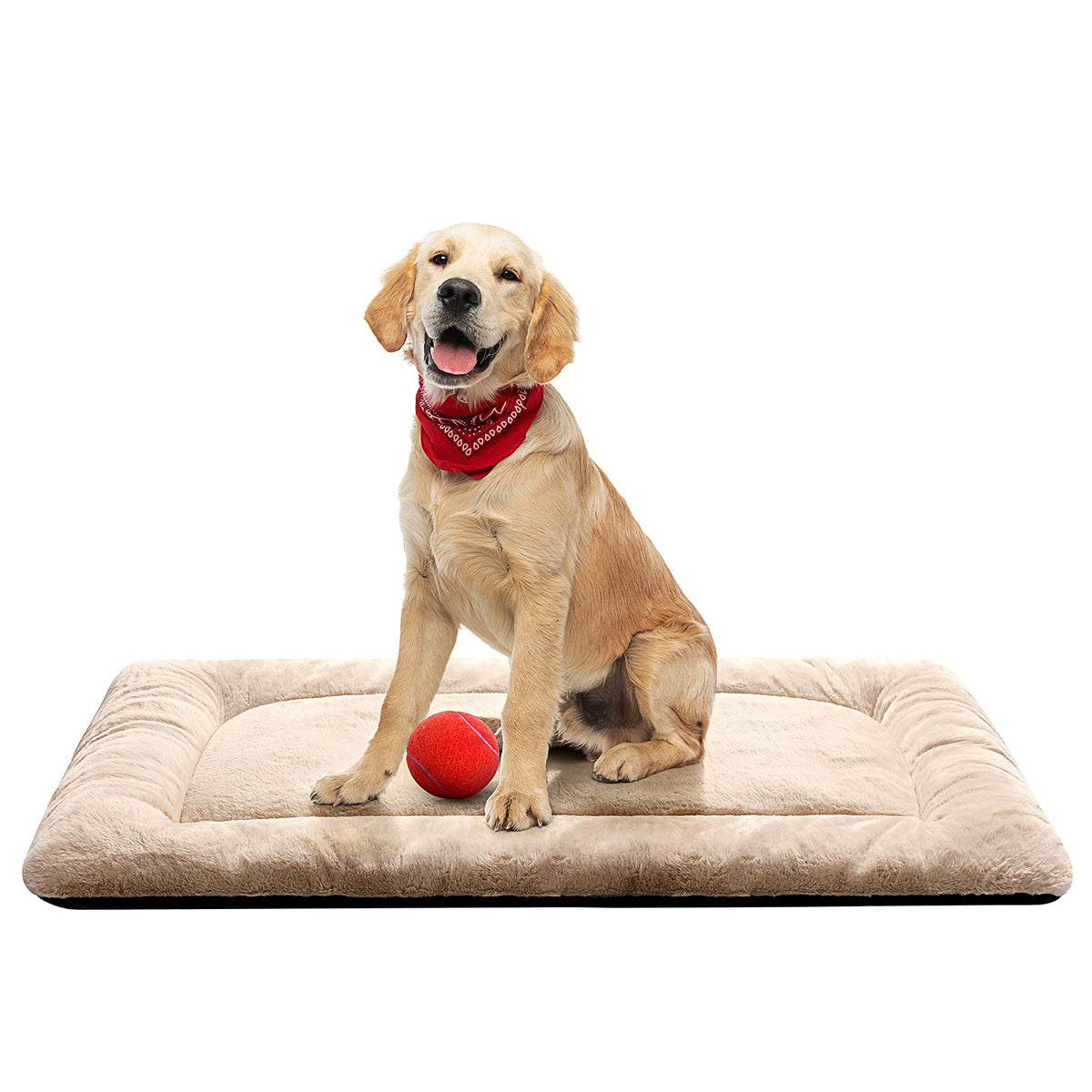 Ultra Soft Dog Bed & Kennel Pad For Medium/Large Dogs, Fit Metal Crates - Washable & Anti-Slip, Cozy Sleeping Mat, Brown 36In