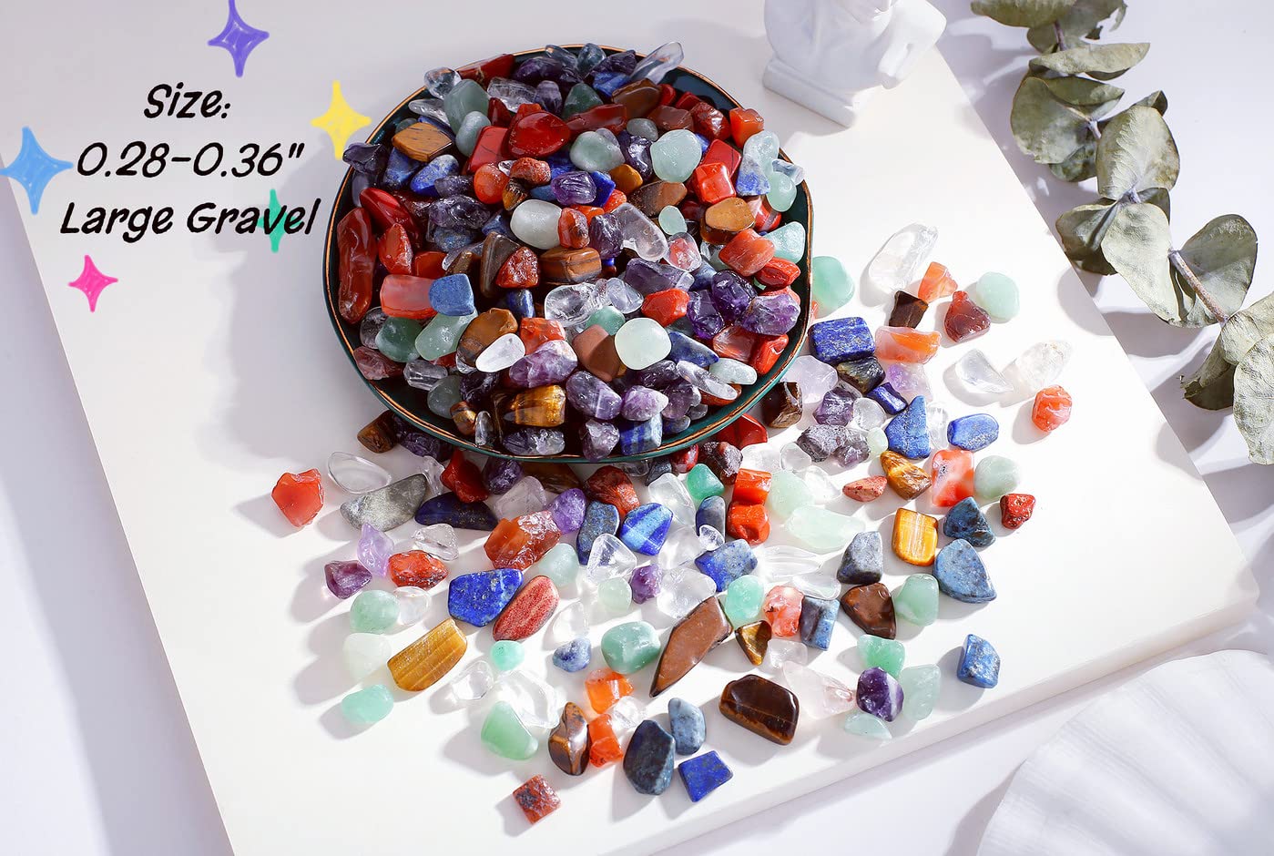 7 Chakra Mixed Crystal Polished Aquarium Gravel Stones Tumbled Stone Rocks Colorful Crushed Reiki Healing Crystals Quartz Home B