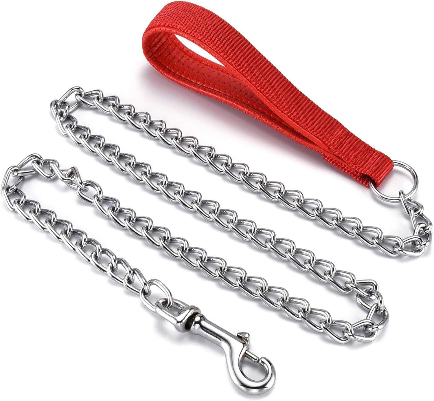 Mystercome Chain Dog Leash With Padded Handle, Durable Chew Proof For Medium And Large Dogs (4 Ft X 3.0 Mm)