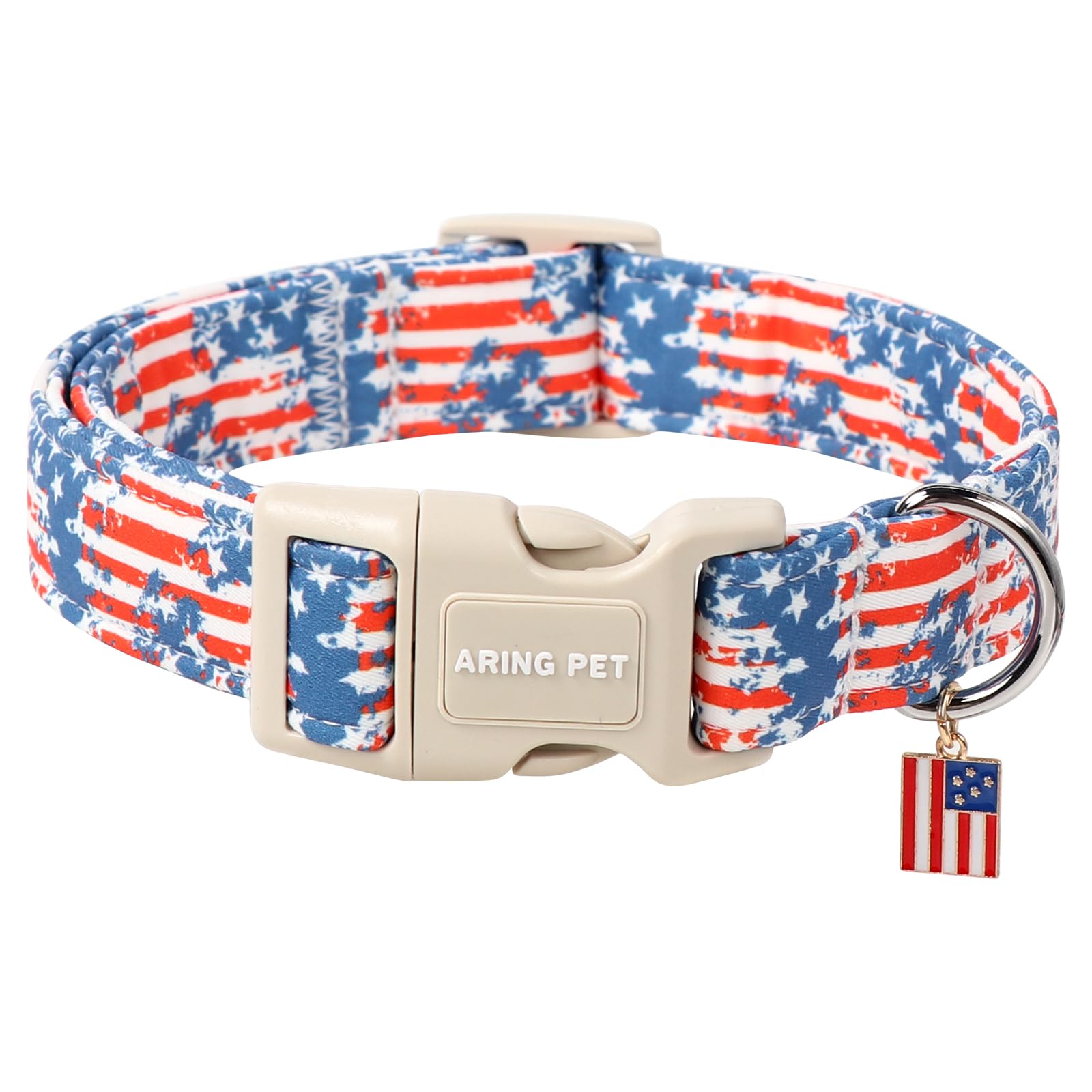 Aring Pet 4Th Of July Dog Collar-Cute Patriotic Dog Collars, Adjustable American Flag Pet Collars Puppy Collar With Quick Releas