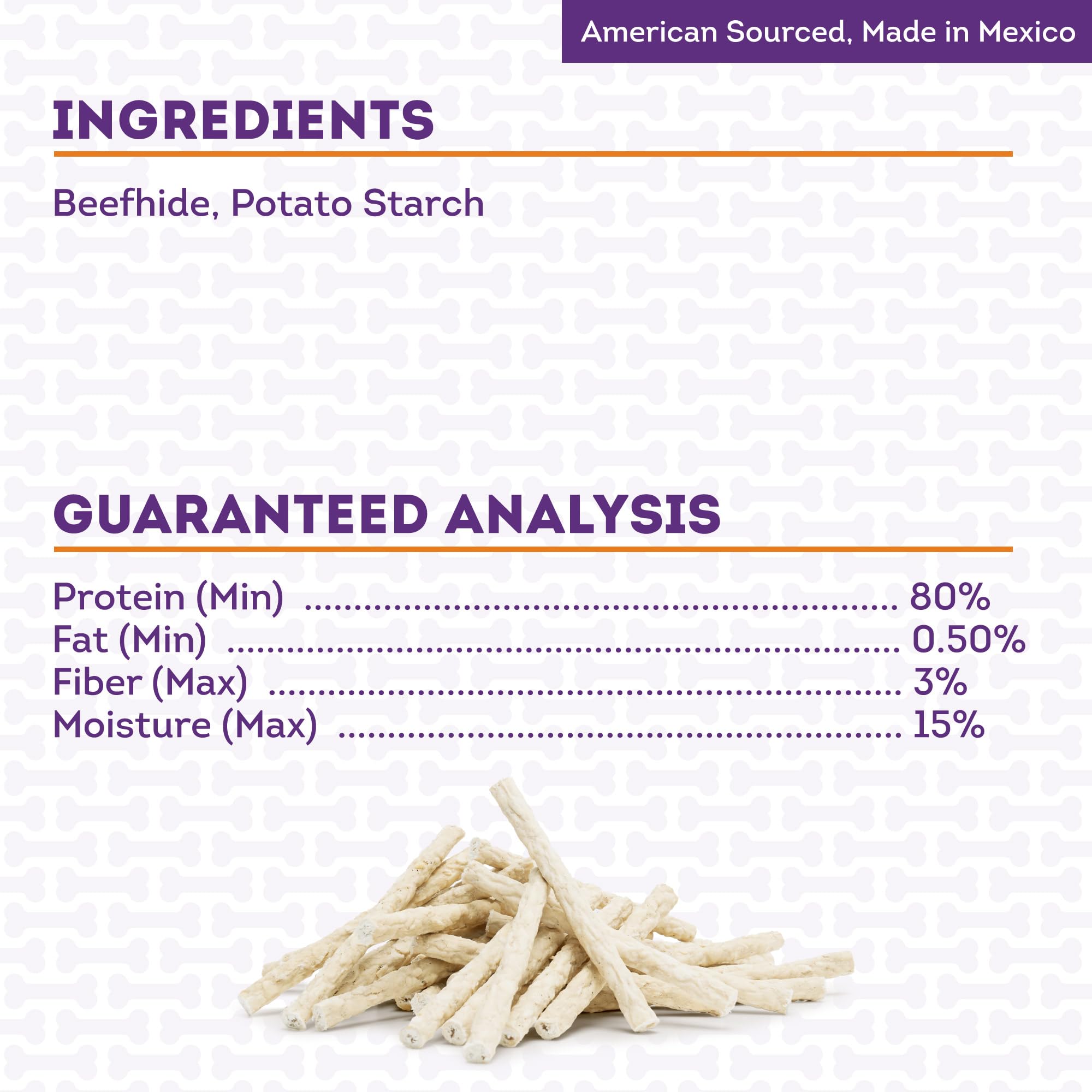 Treatly Beefhide Munchy Sticks 5 Dog Chew Treats - Natural Flavor, 1.5 lb/1 Pack