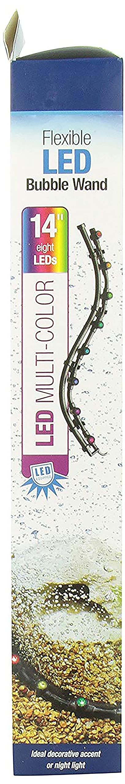 Aqueon Fish Tank Aquarium Flexible Led Accent Light And Bubble Wand, Multi Color, 14 Inch