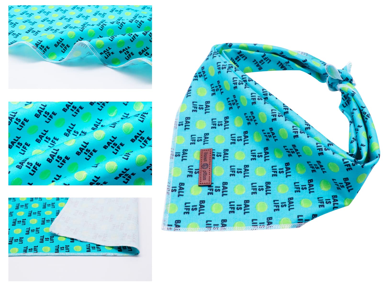 Lionet Paws Dog Bandana,Fabric Ball Dogs Kerchief For Medium Large Dogs,Dog Cotton Triangle Bibs Scarf For Girl Boy