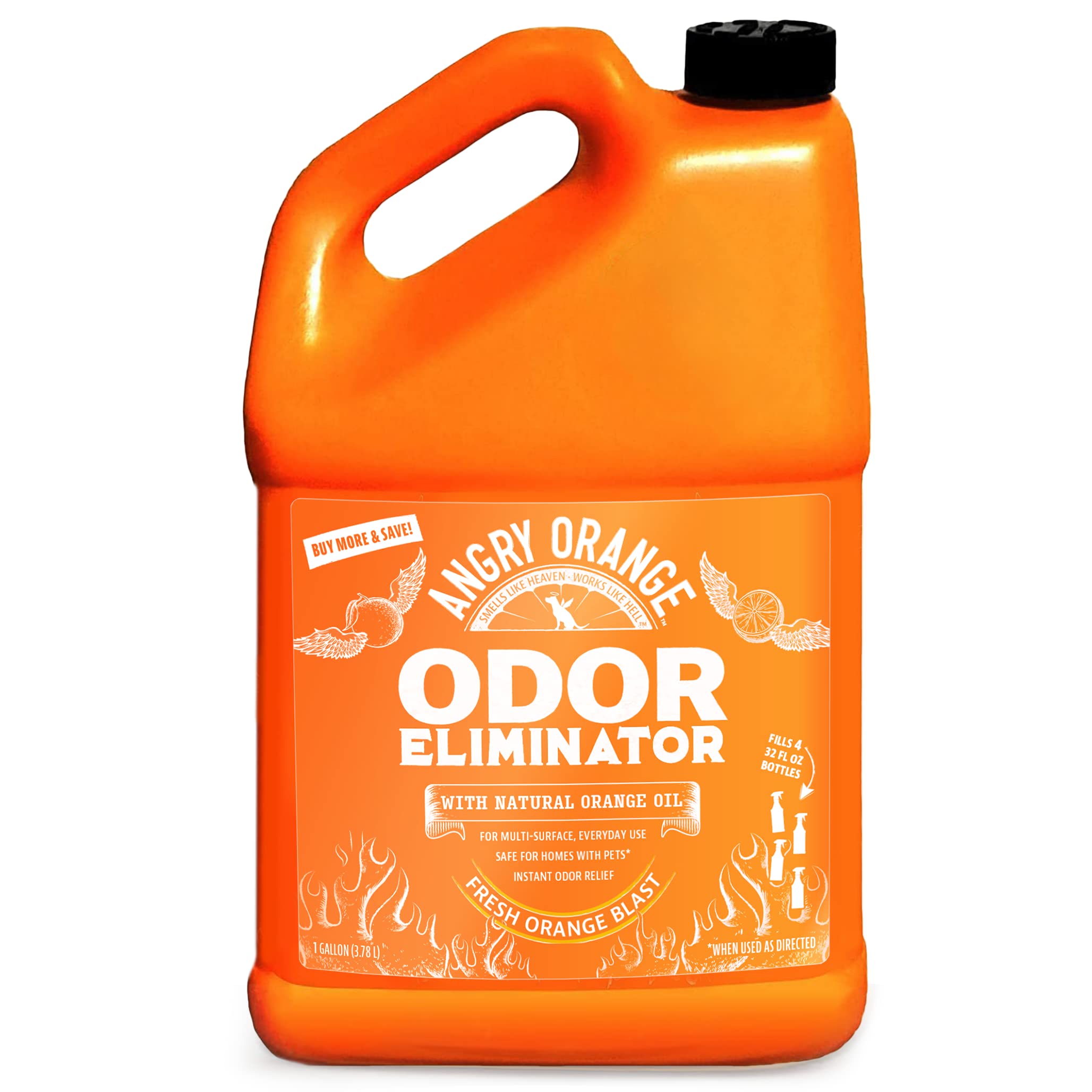 Angry Orange Pet Odor Eliminator For Strong Odor - Citrus Deodorizer For Strong Dog Or Cat Pee Smells On Carpet, Furniture & Ind