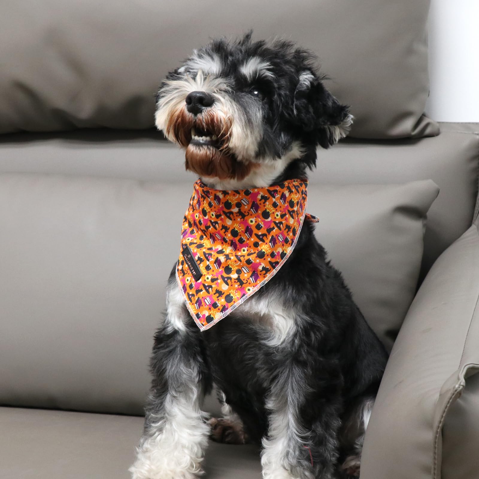Aring Pet Halloween Dog Bandana, Cotton Orange Dog Bandanas, Soft Comfortable Halloween Pet Scarf Dog Triangle Bibs For Small To Large Dogs And Cats
