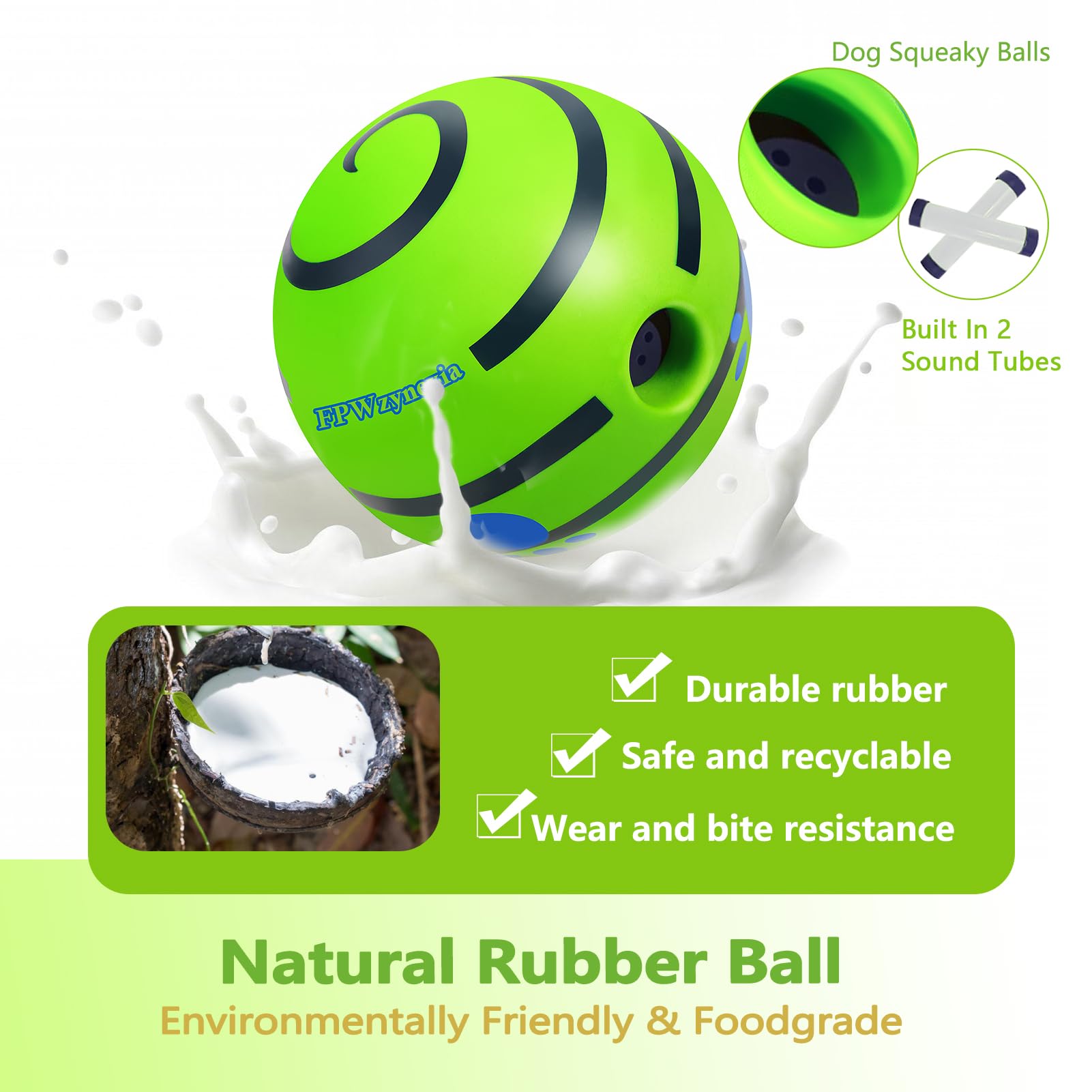 Fpwzynexia Dog Toys,Interactive Dog Balls For Large Dogs,Durable Vinyl For Training, Teeth Cleaning & Energy Release