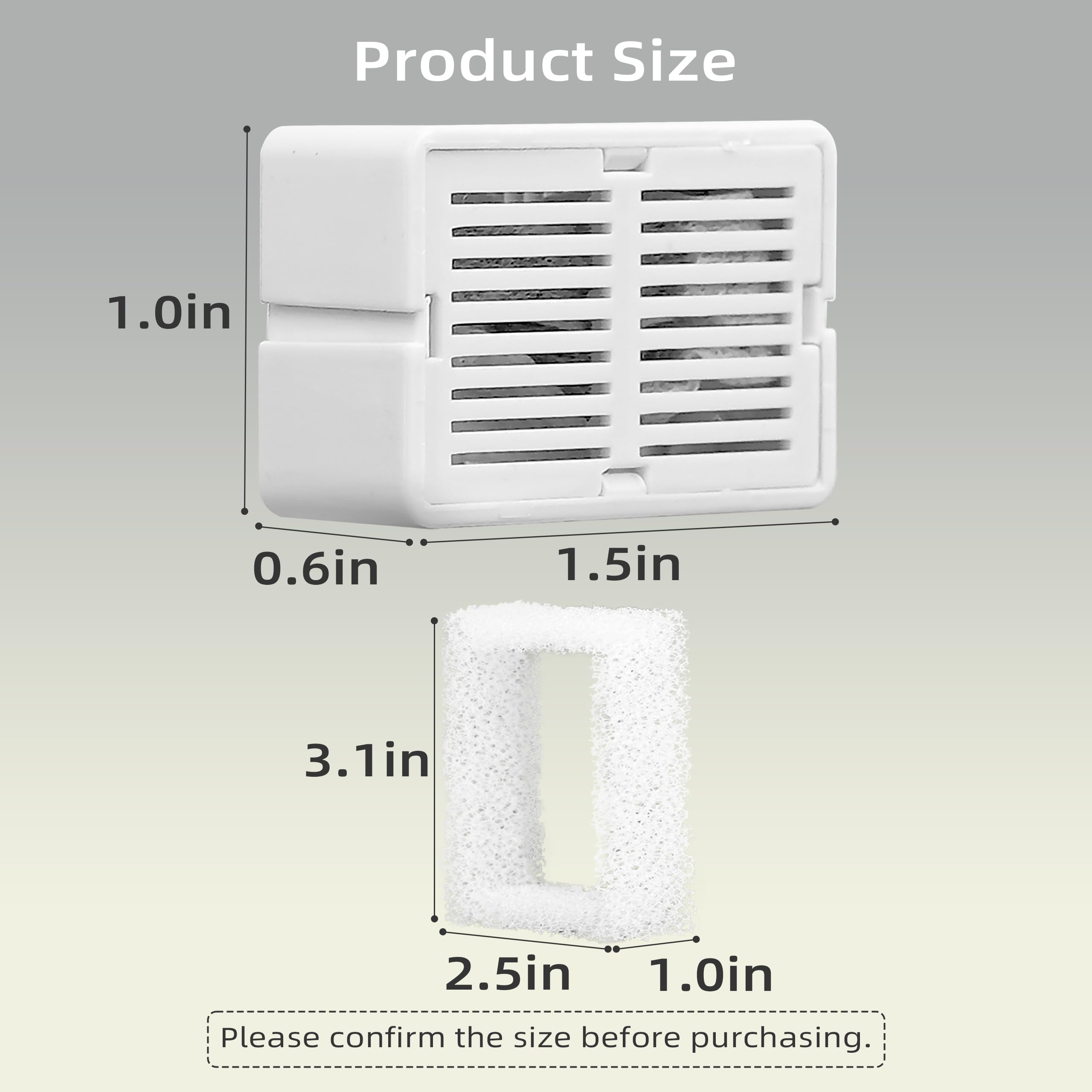 waatoos Cat Fountain Filter Replacement, Triple Cupcake Cat Fountain Filters, 8P Pet Fountain Carbon Filters and 2P Foam Filters
