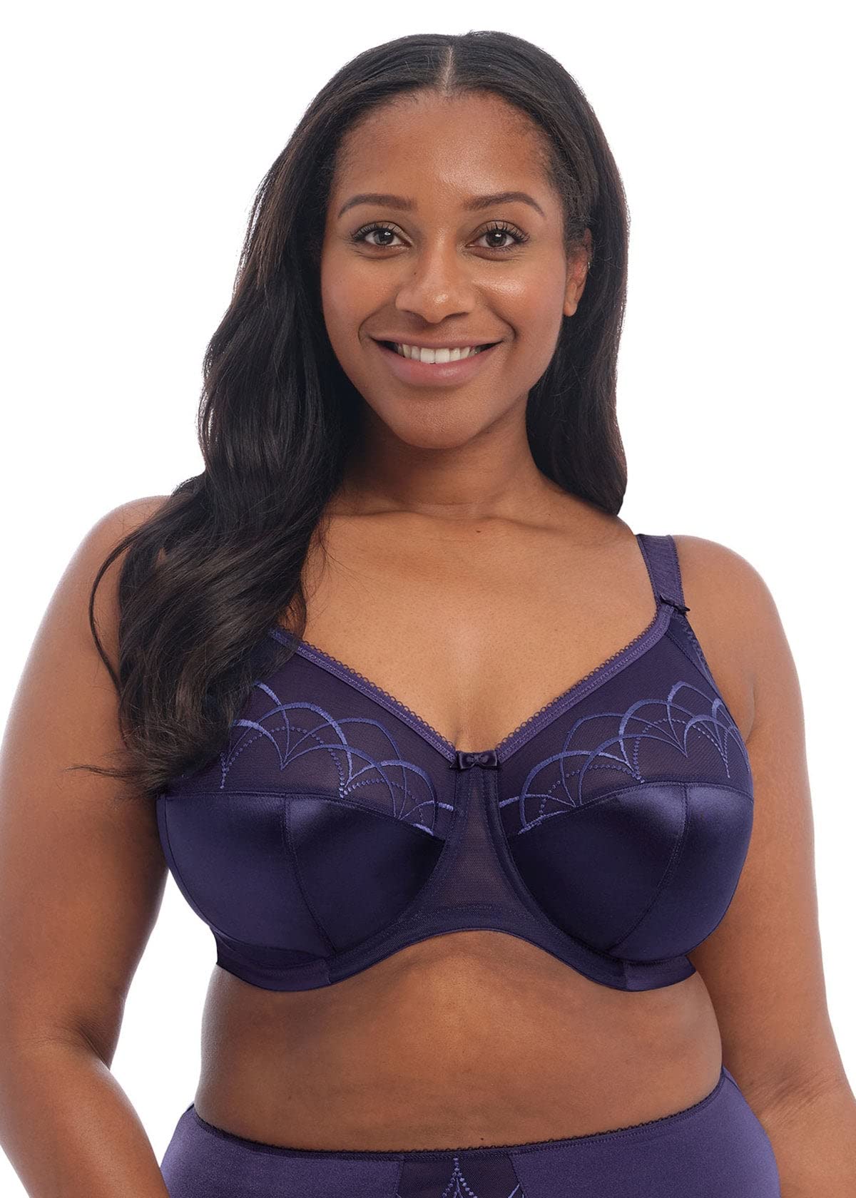 Elomi Womens Plus Size Cate Underwire Full Cup Banded Bra, Ink, 36F