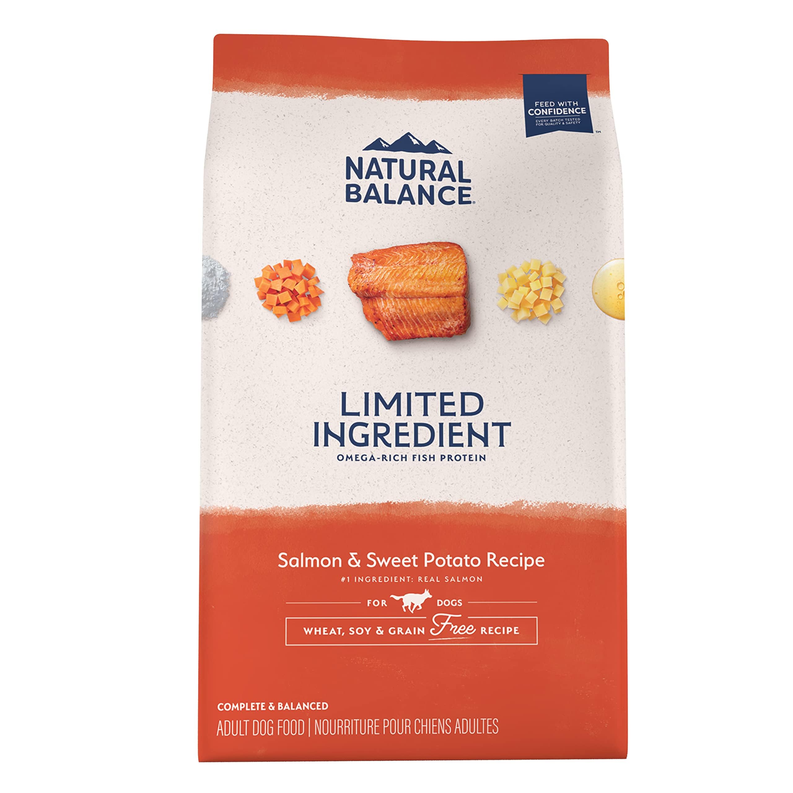 Natural Balance Limited Ingredient Adult Grain-Free Dry Dog Food, Salmon & Sweet Potato Recipe, 12 Pound (Pack of 1)