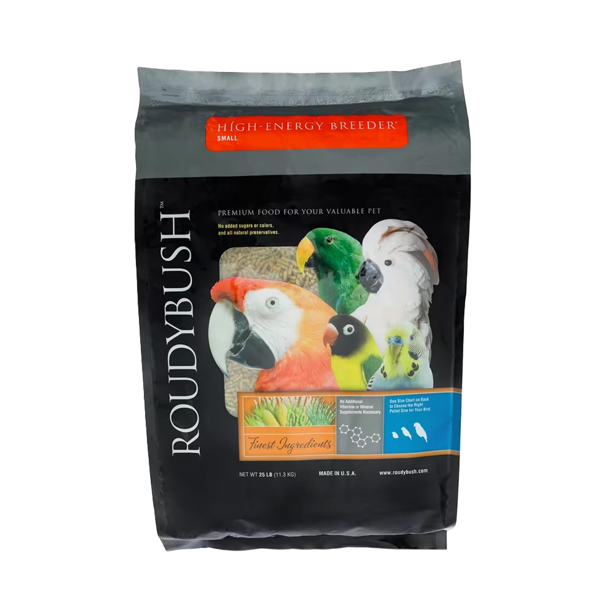 Roudybush High Energy Breeder Food for Breeding & Weaning Birds - Scientifically Formulated Bird Feed - Bird Food Pellets w/ Cor