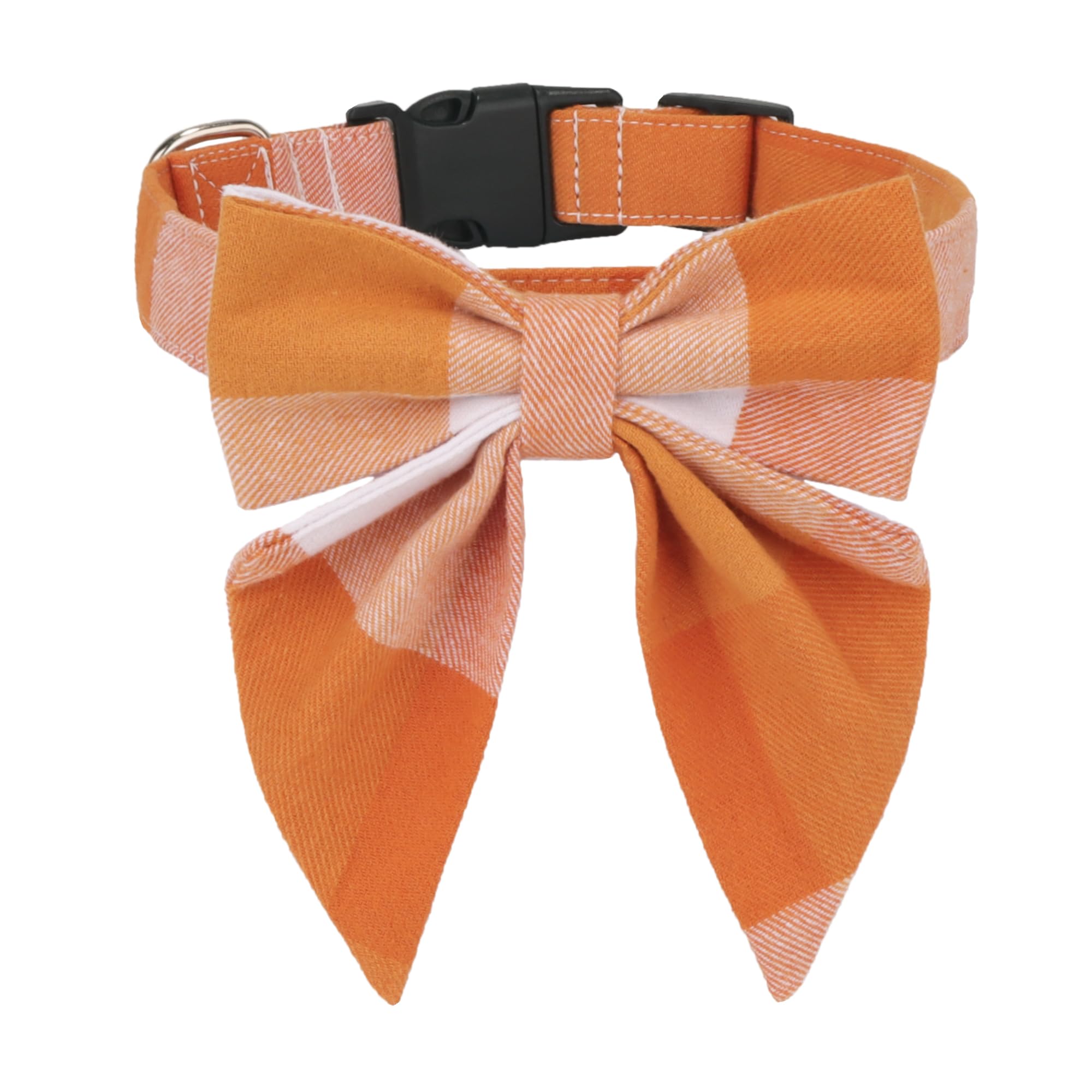 Adoggygo Fall Dog Collar With Bow, Halloween Thanksgiving Dog Bowtie Collar, Adjustable Orange Dog Fall Collars For Small Medium Large Dogs Pets (Medium, Fall)